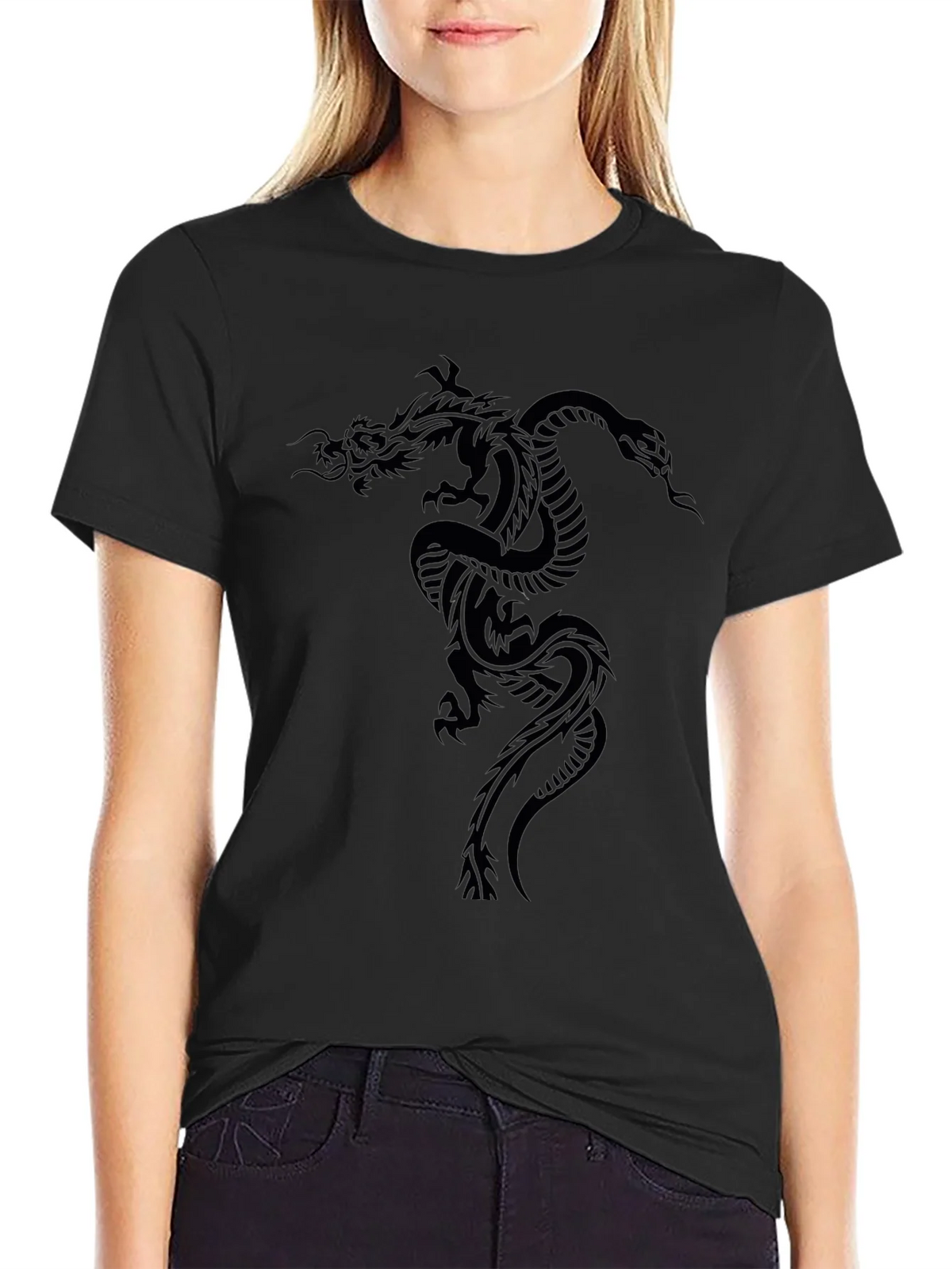 Mens Black Dragon Graphic T-Shirt product image 1