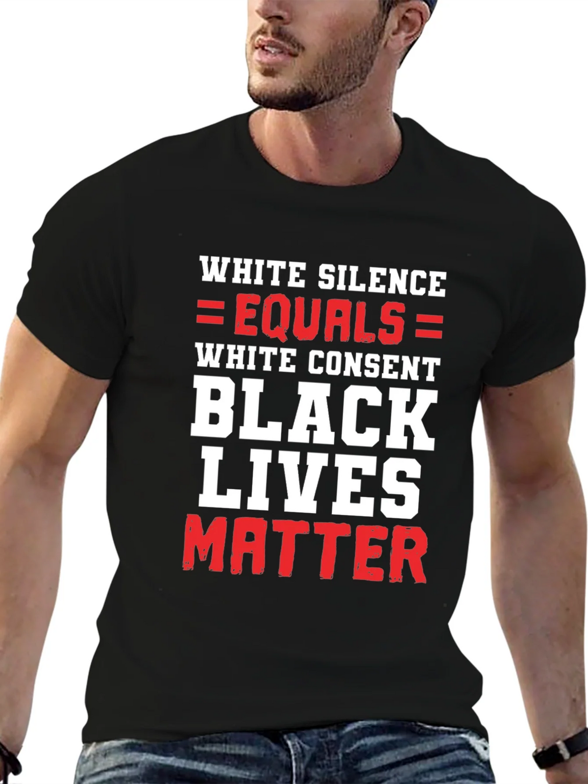 BLM Graphic Tee - White Silence Equals Consent product image 6