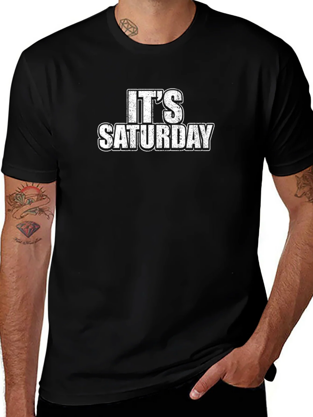 Its Saturday T-Shirt - Black Graphic Tee product image 1