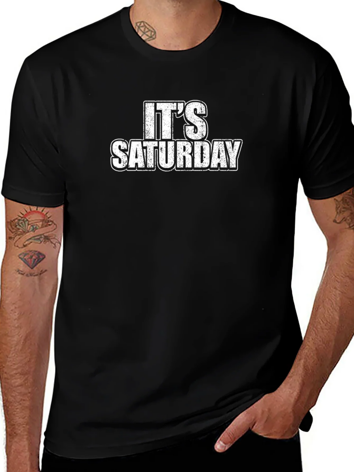 Its Saturday T-Shirt - Black Graphic Tee product image 1