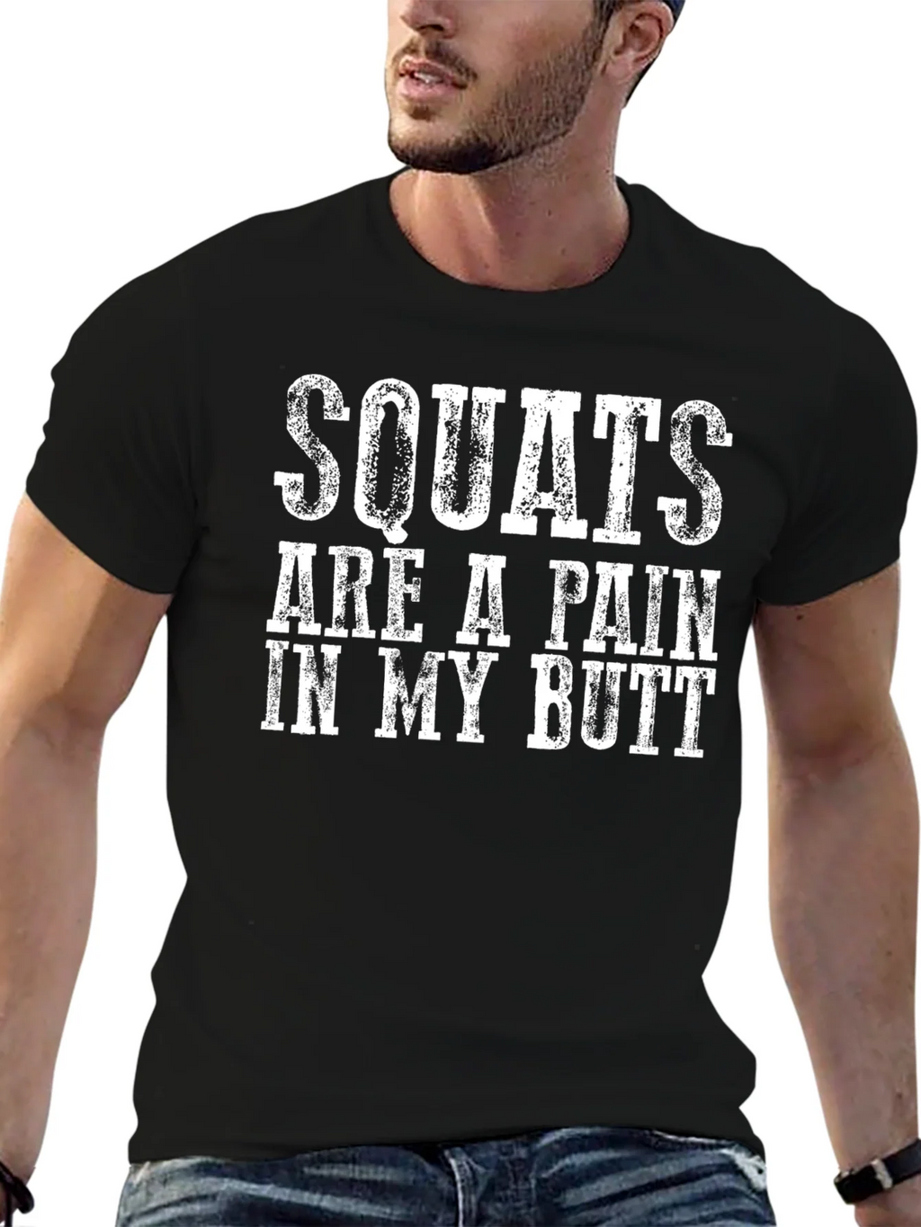Squats Painful Butt Graphic Tee - Gym Humor product image 6