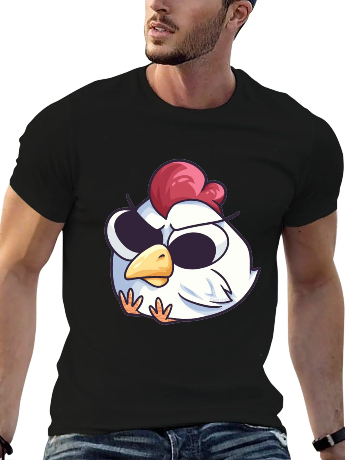 Cool Chicken Graphic Tee - Black Cotton T-Shirt product image 6