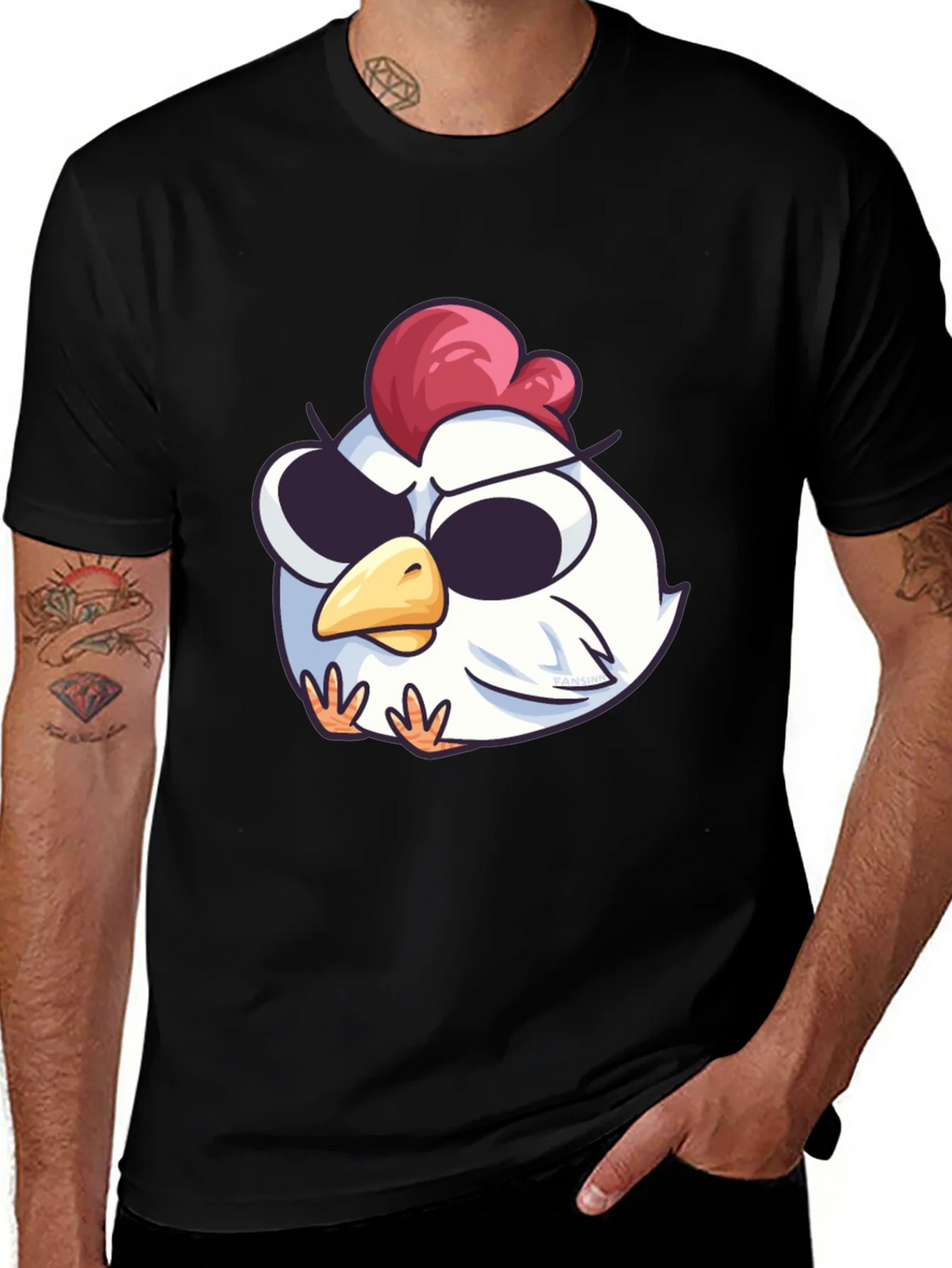 Cool Chicken Graphic Tee - Black Cotton T-Shirt product image 1