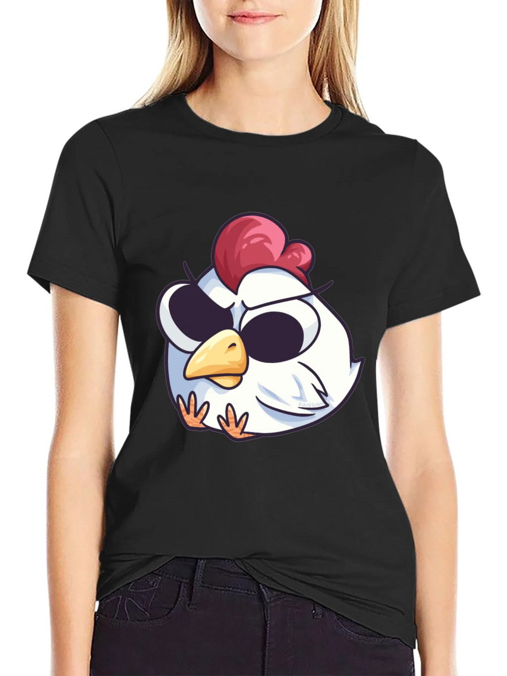 Cool Chicken Graphic Tee - Black Cotton T-Shirt product image 2
