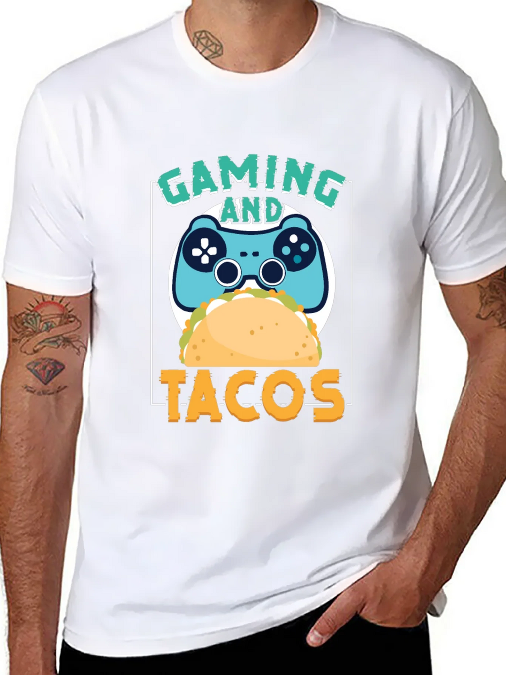 Gaming and Tacos Graphic T-Shirt product image 7