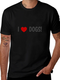 I Love Dogs T-Shirt - Black Crew Neck product image 1