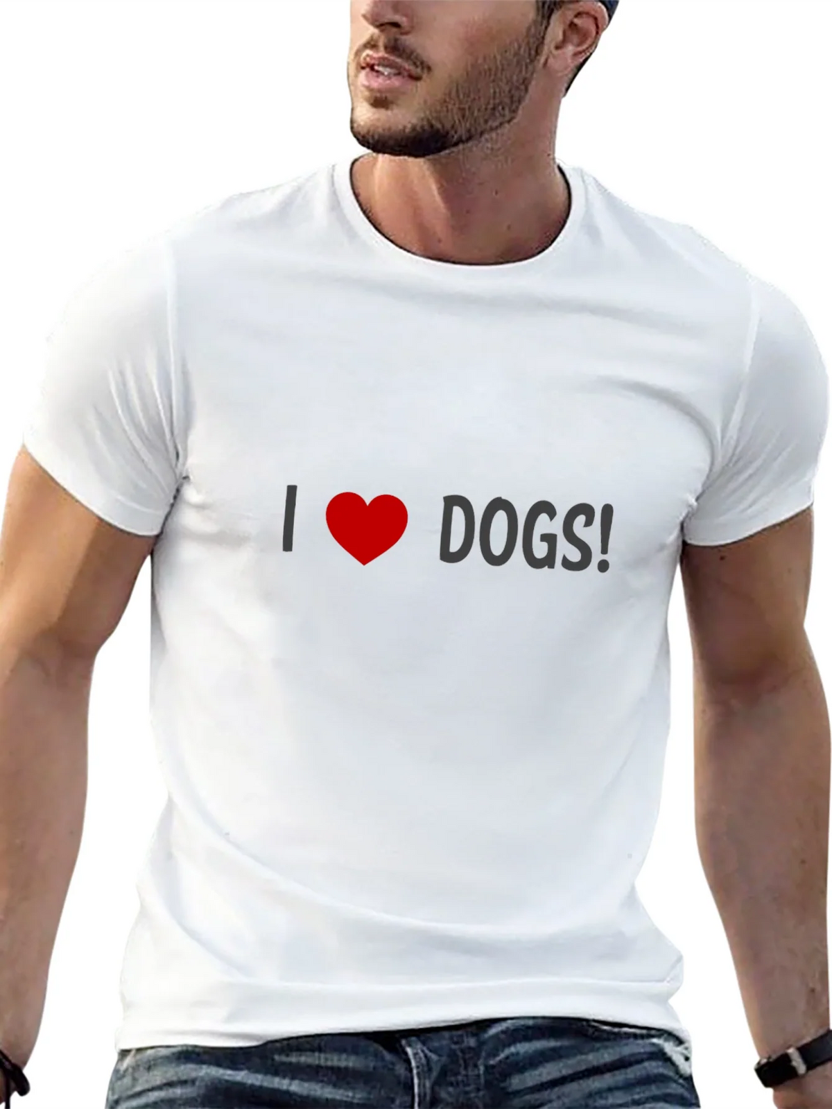 I Love Dogs T-Shirt - Black Crew Neck product image 12