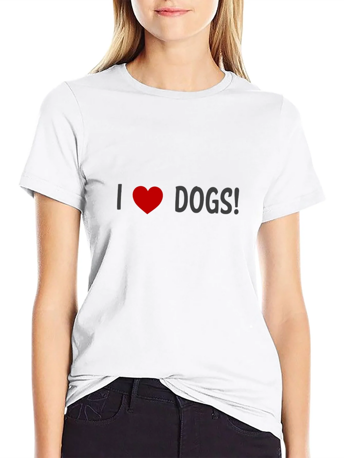 I Love Dogs T-Shirt - Black Crew Neck product image 8