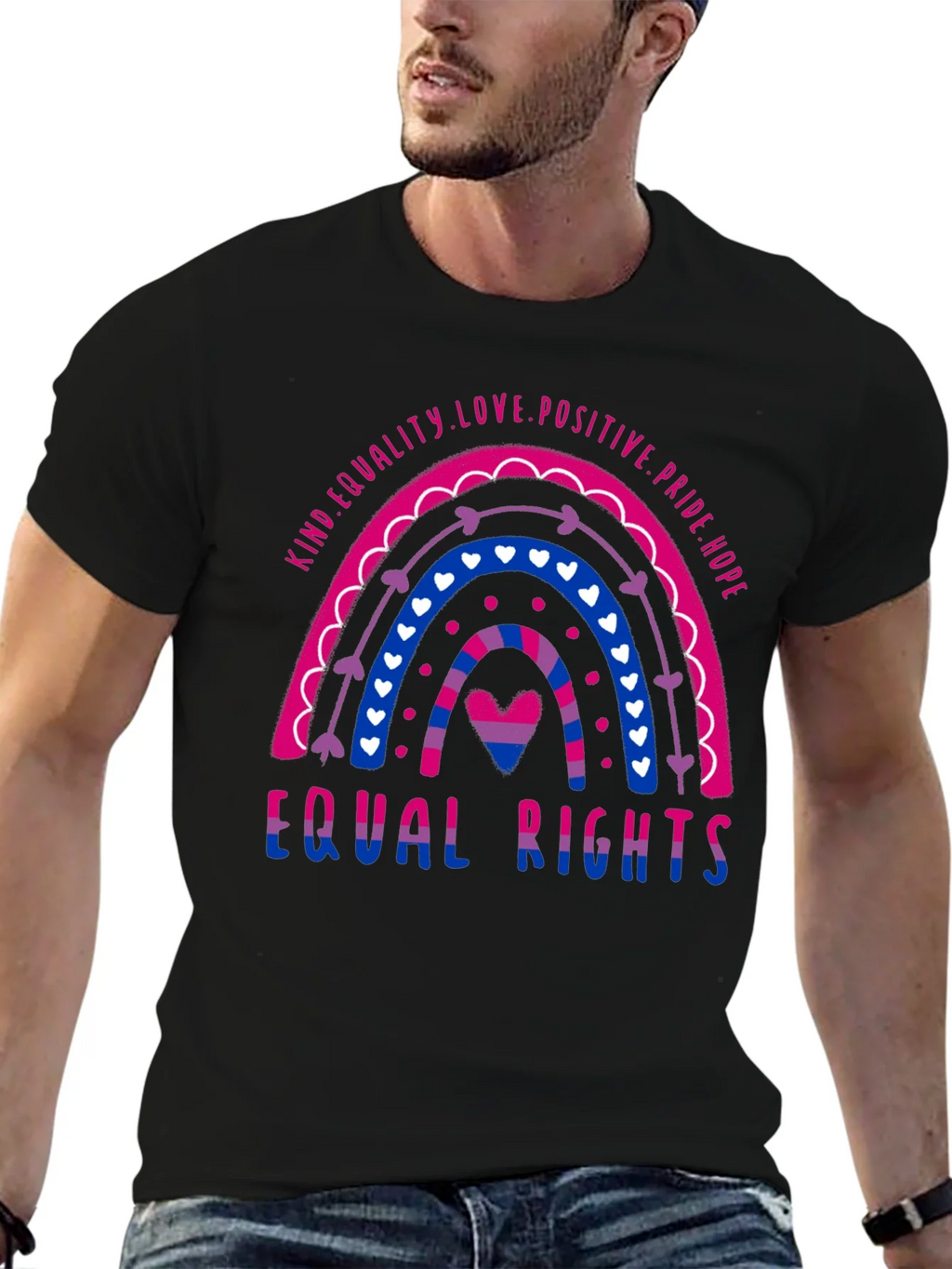 Bisexual Pride Rainbow Equal Rights T-Shirt product image 6