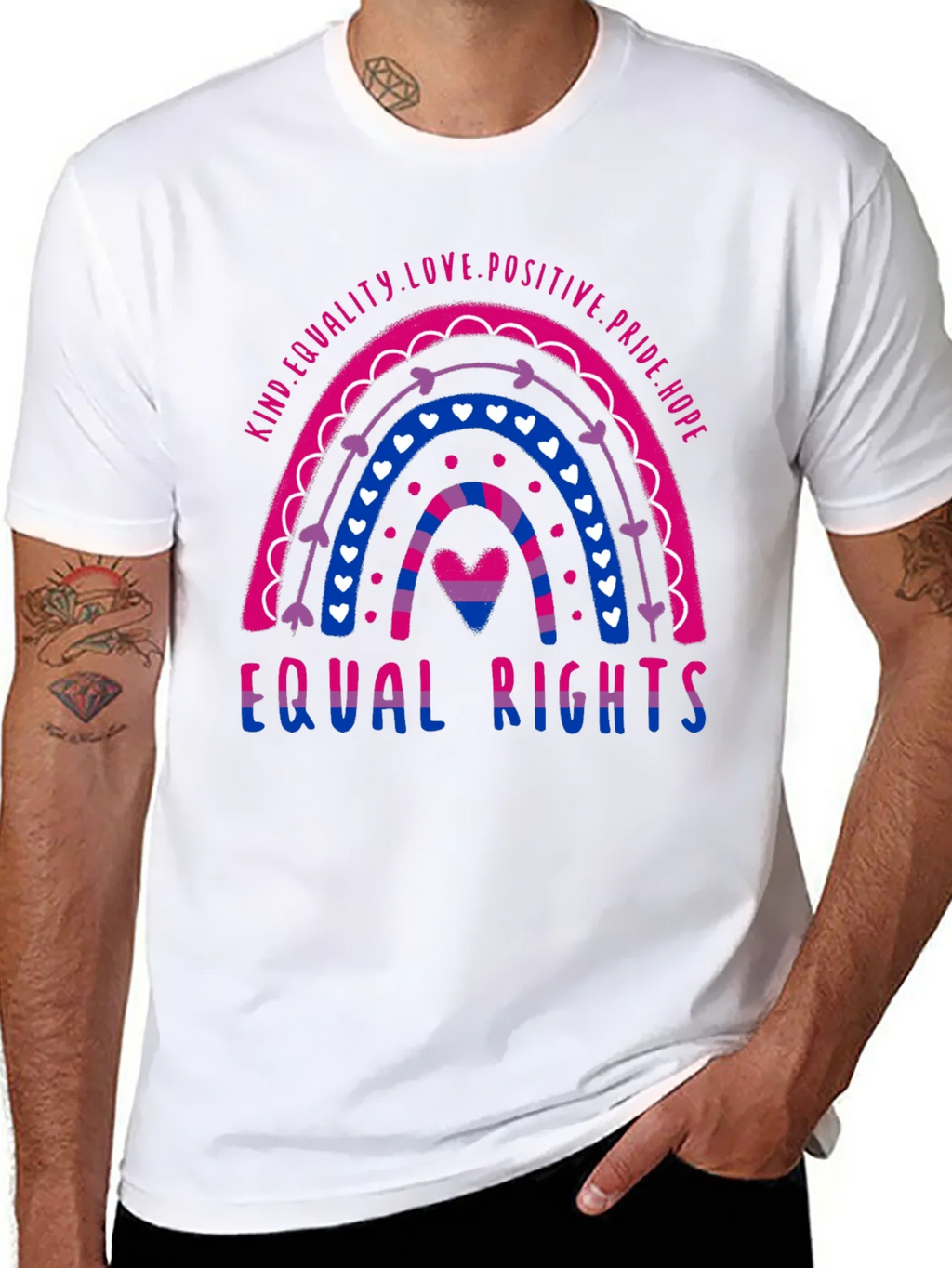 Bisexual Pride Rainbow Equal Rights T-Shirt product image 7