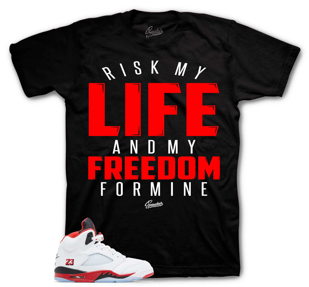 Retro 5 Fire Red My Life Shirt
