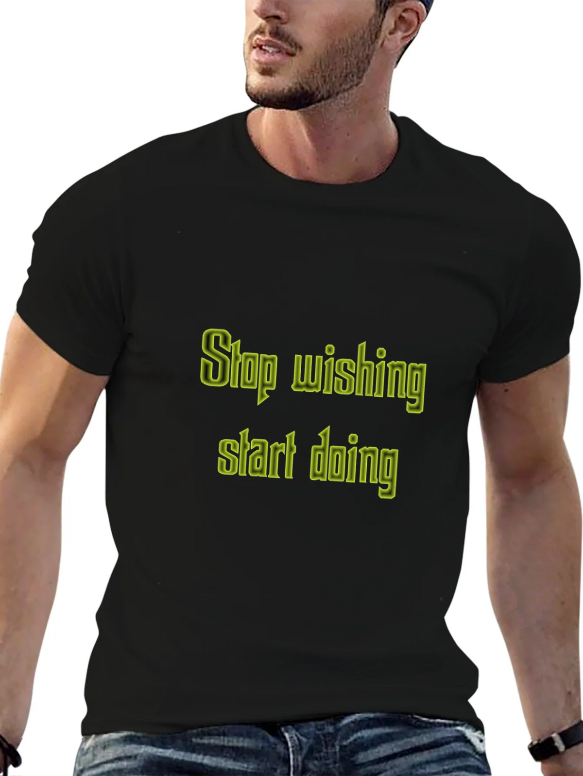 Motivational T-Shirt: Stop Wishing Start Doing product image 3