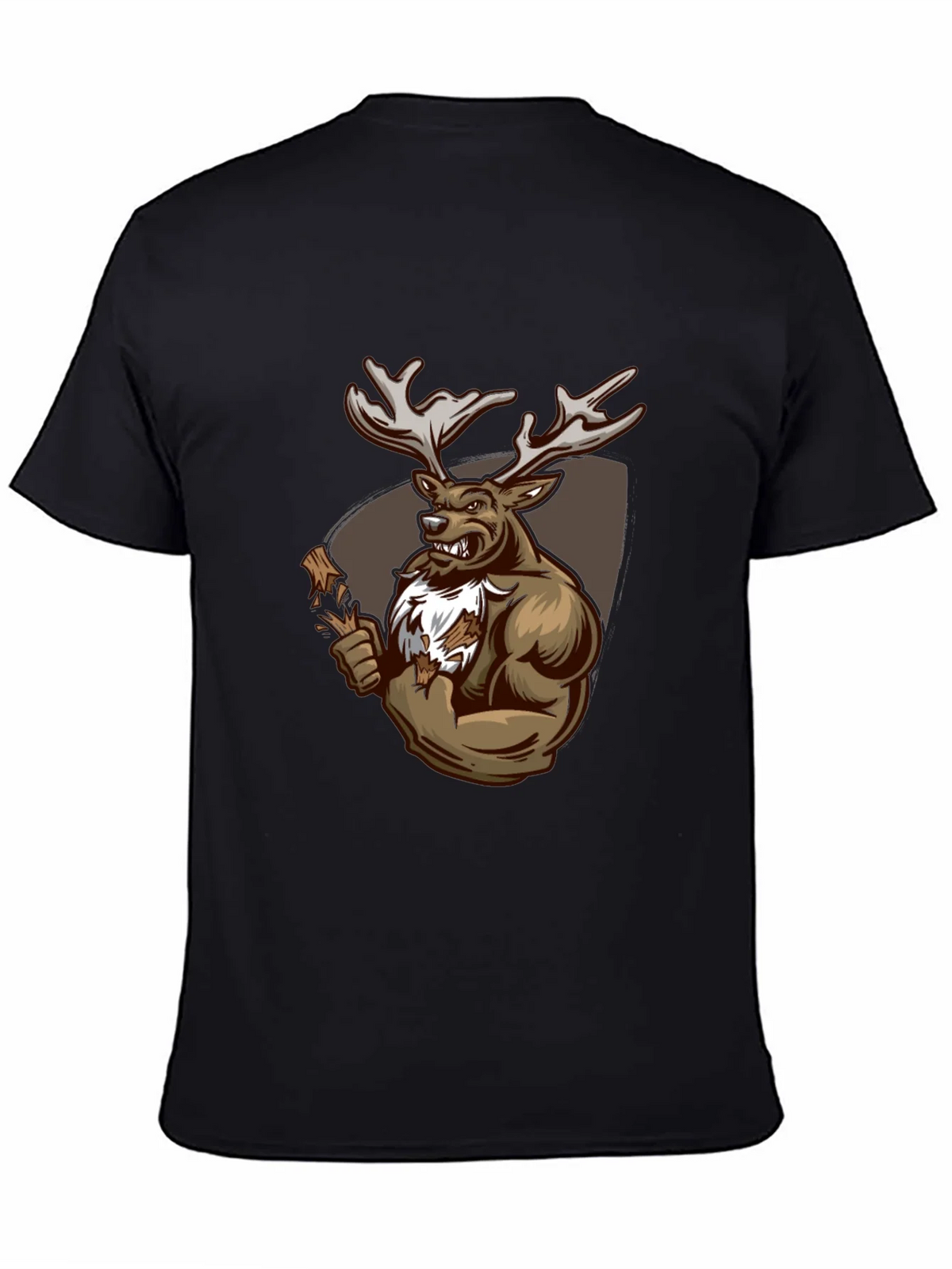 Black Graphic Tee: Muscular Deer product image 4