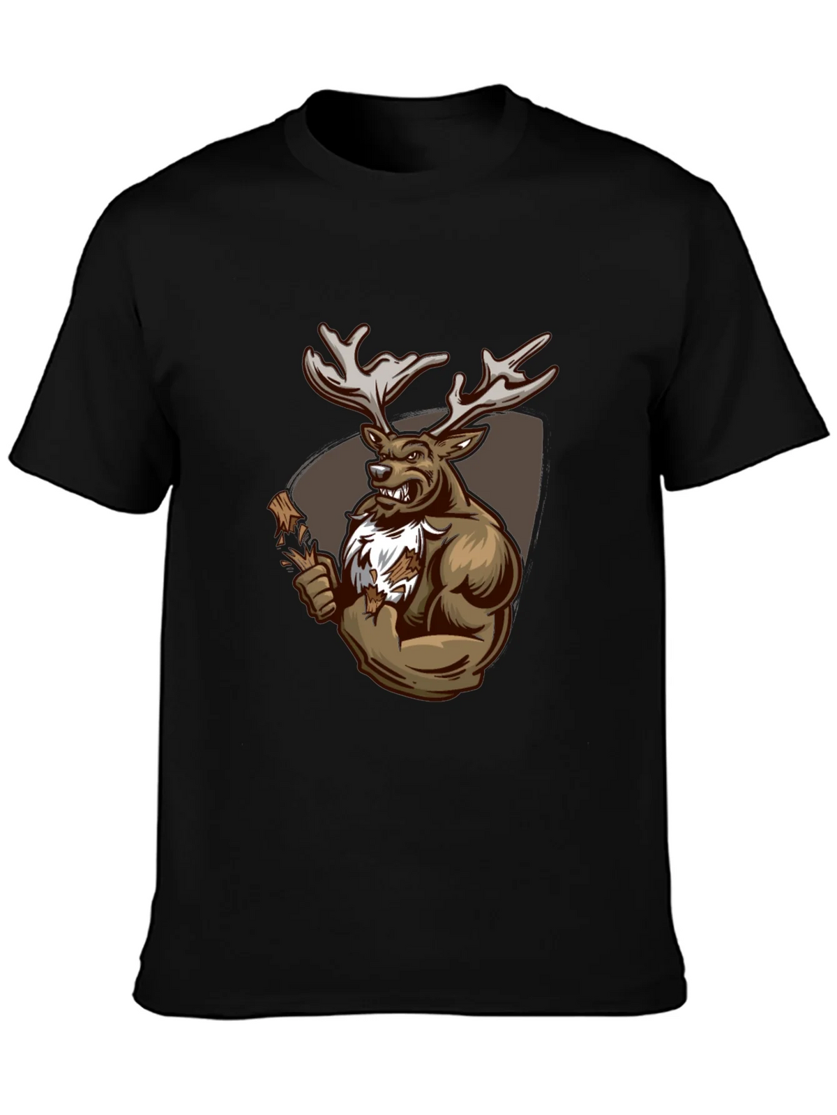 Black Graphic Tee: Muscular Deer product image 3