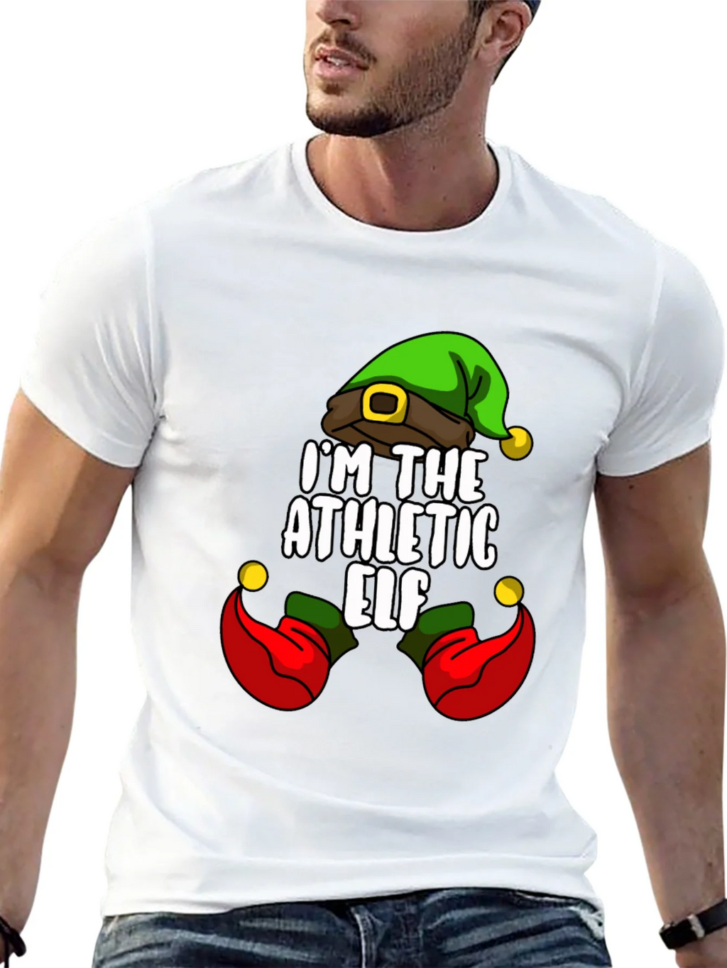 Athletic Elf Christmas T-Shirt product image 12