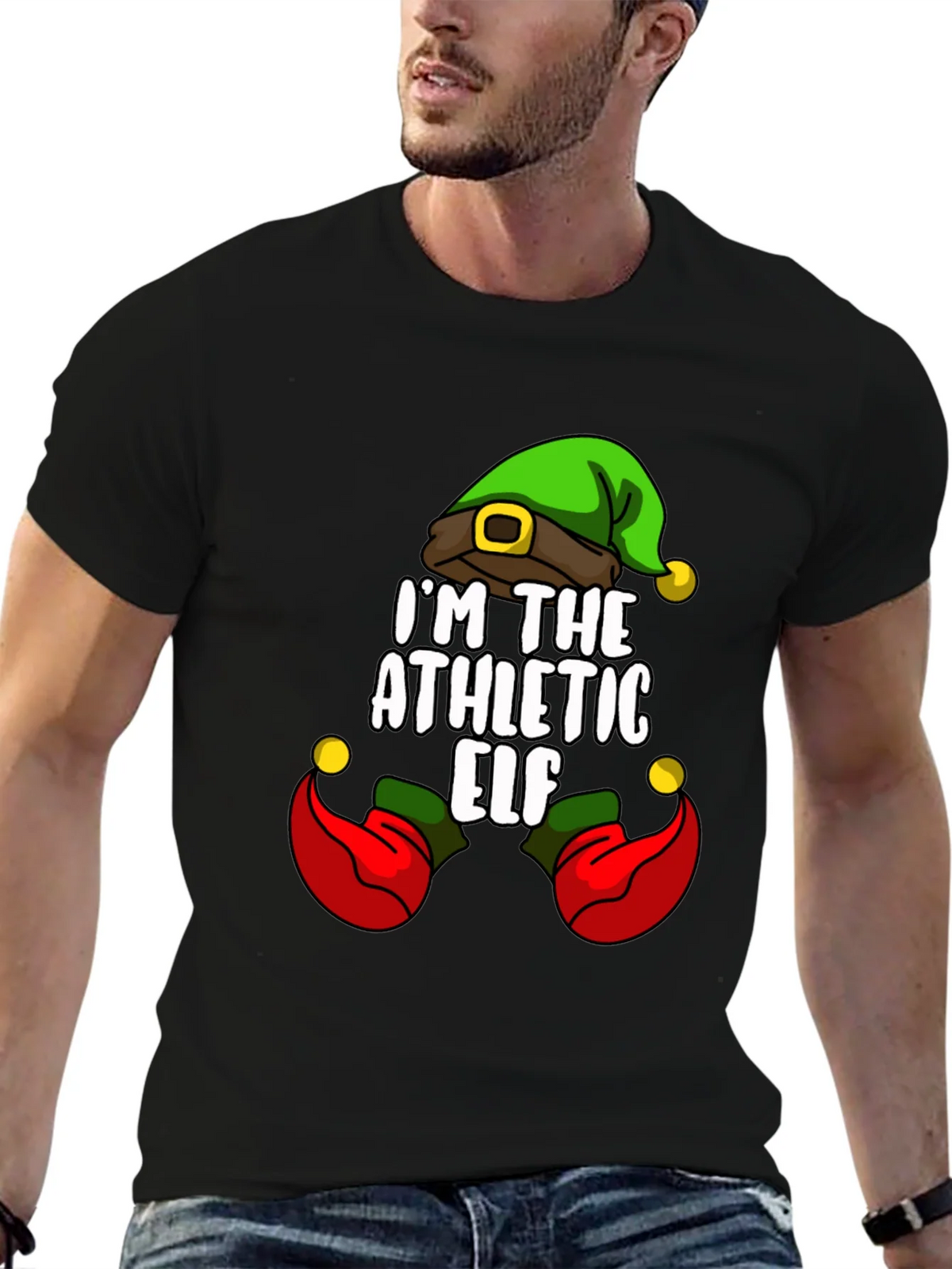 Athletic Elf Christmas T-Shirt product image 6