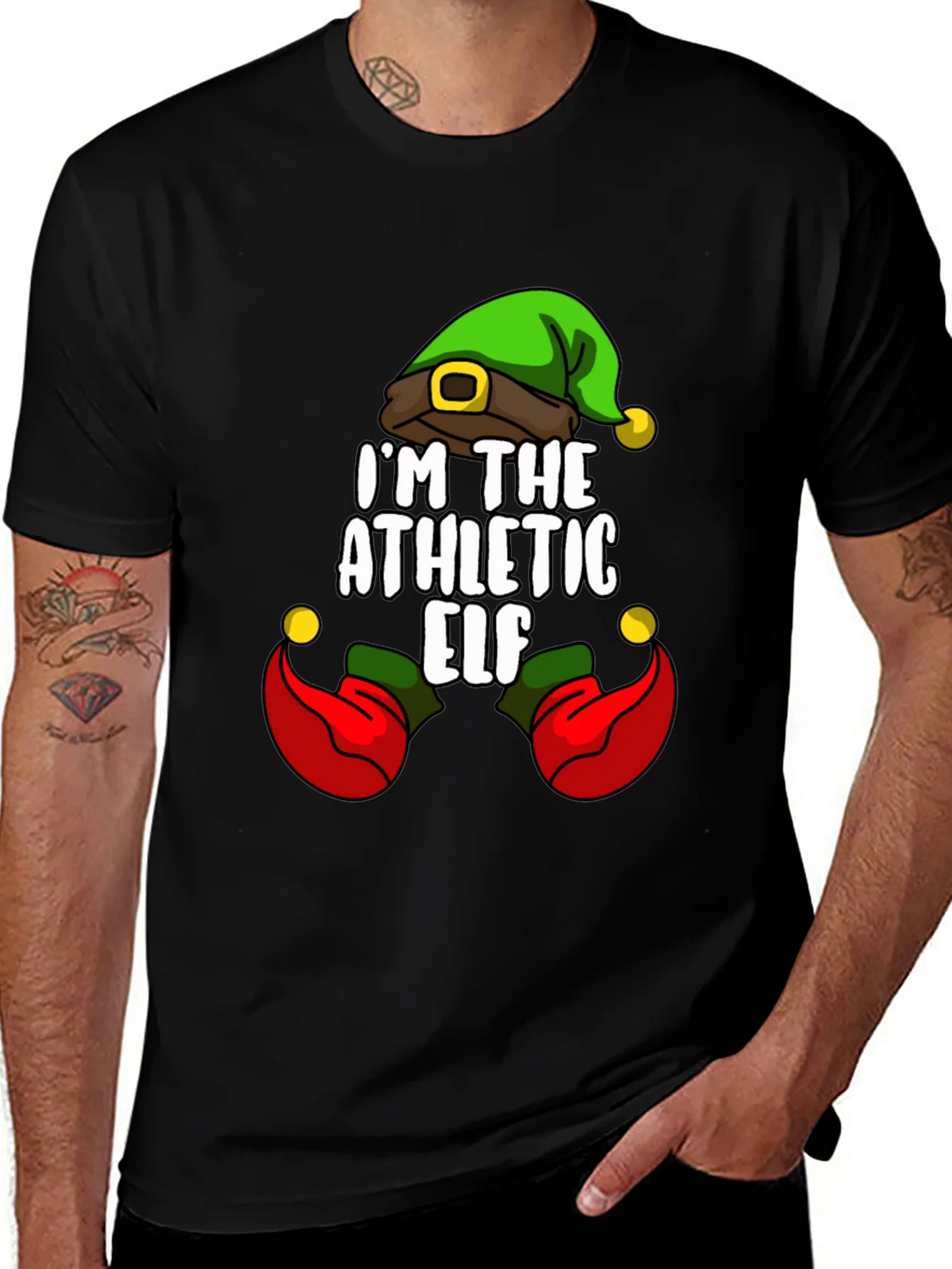 Athletic Elf Christmas T-Shirt product image 1
