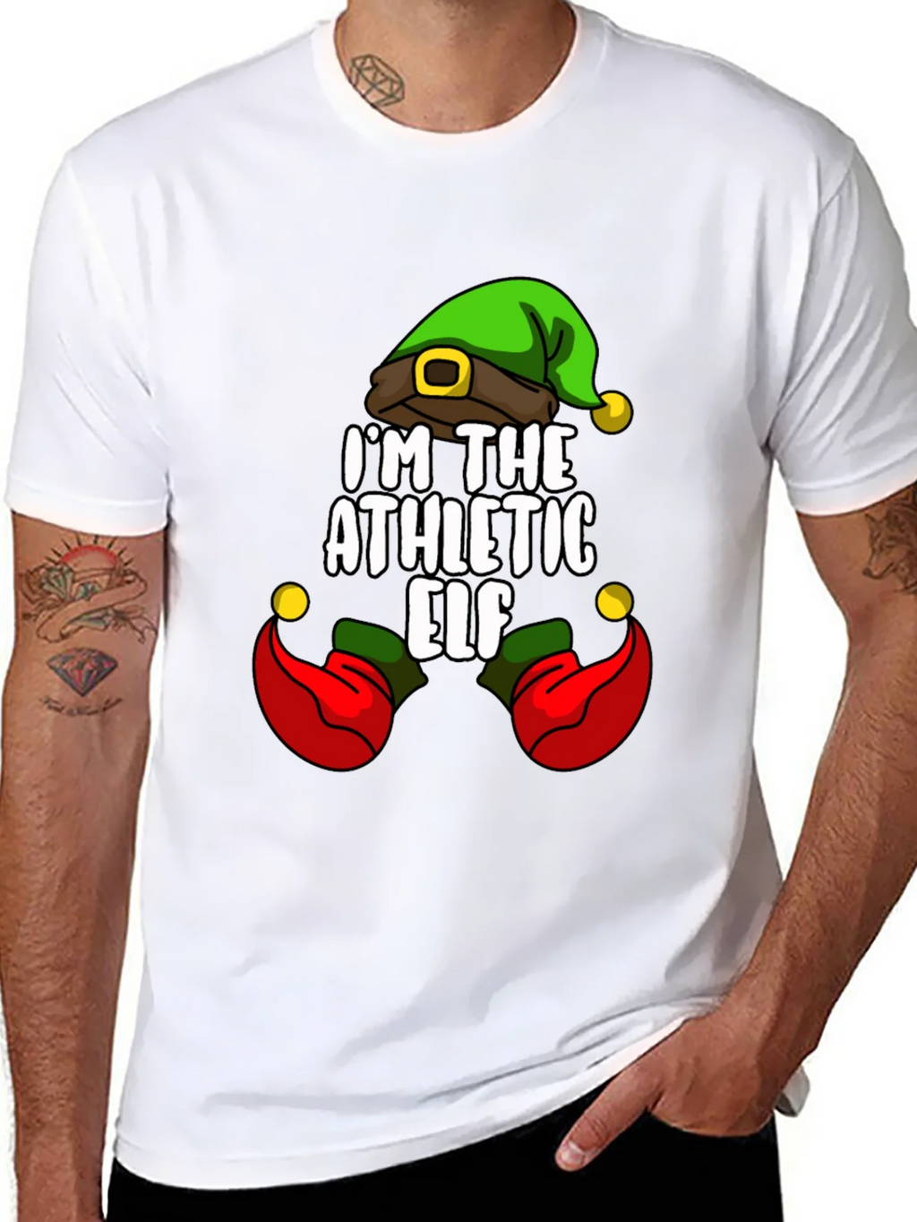 Athletic Elf Christmas T-Shirt product image 7