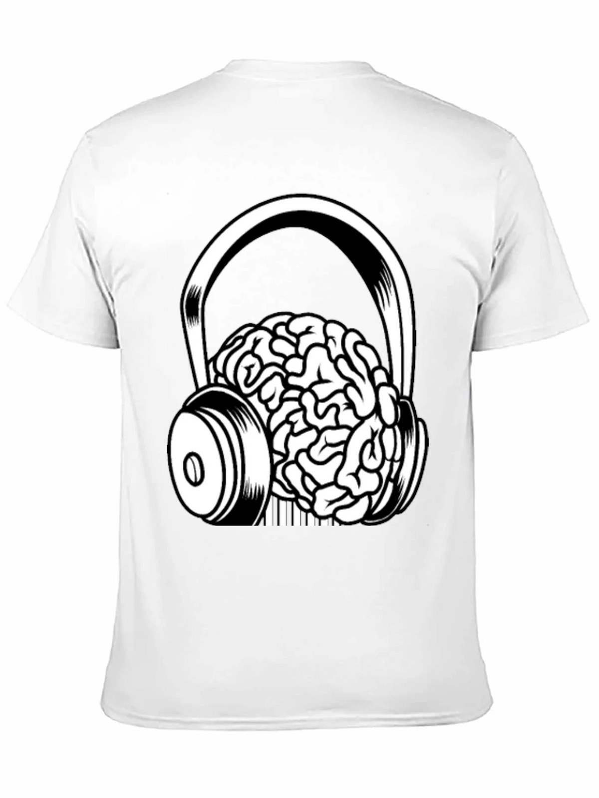 Brain in Headphones Graphic Tee - Black Cotton T-Shirt product image 10