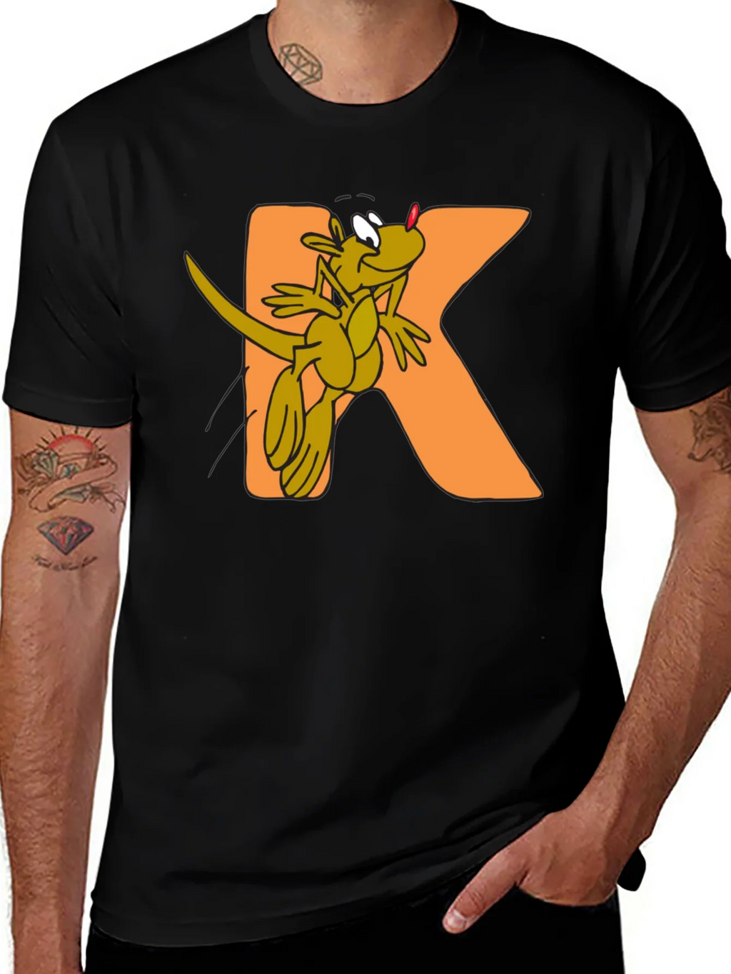 Kangaroo Kidz Black Cotton Graphic Tee product image 1
