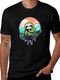 Sloth Graphic Tee - Relaxed Fit Black T-Shirt product image 1