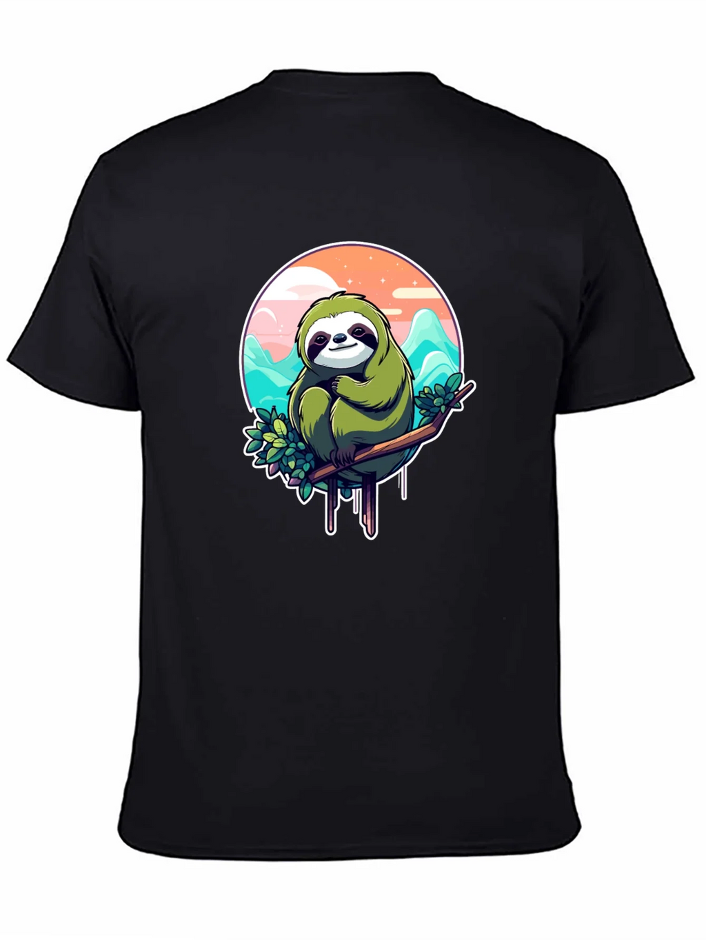 Sloth Graphic Tee - Relaxed Fit Black T-Shirt product image 4