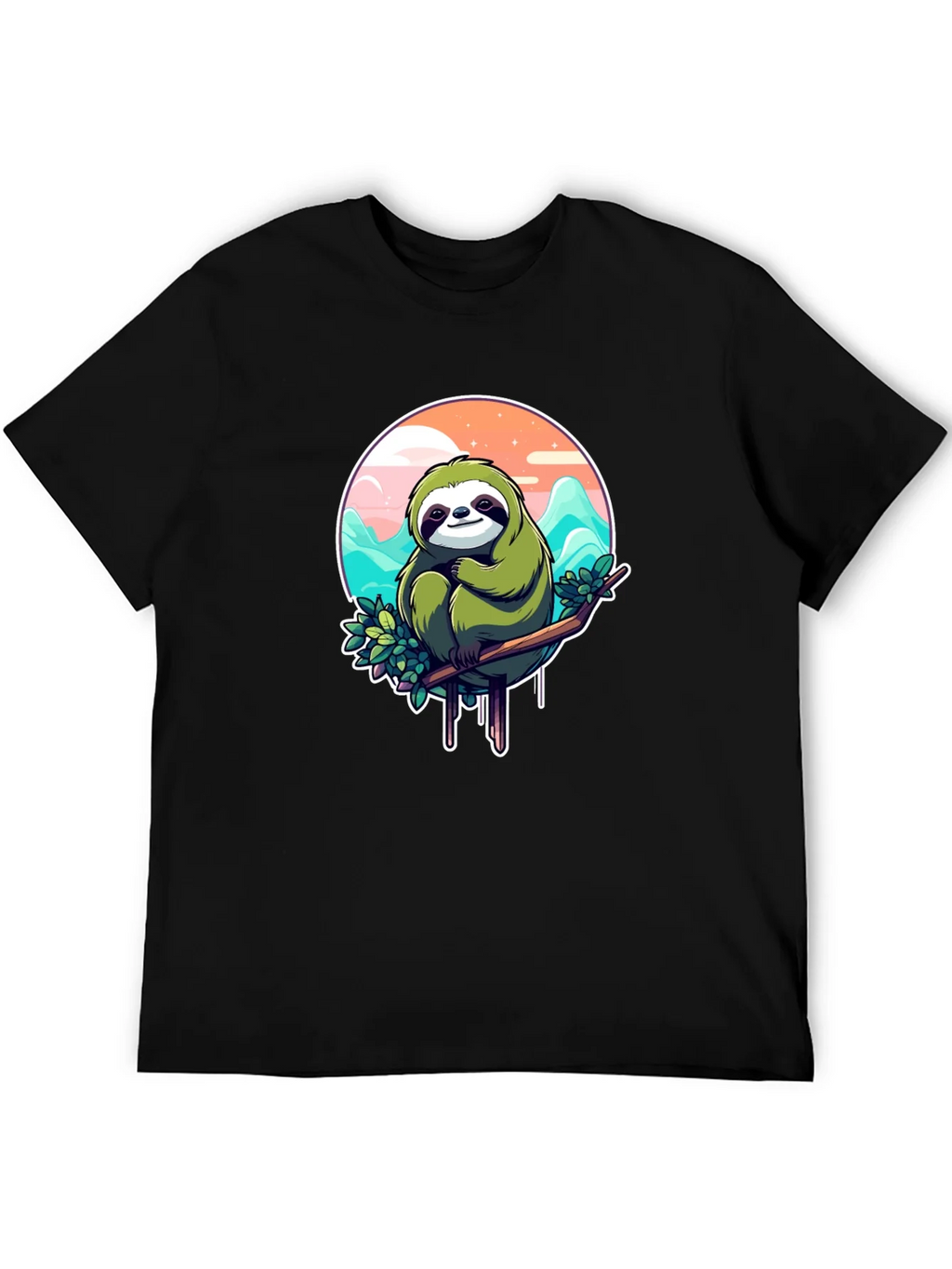 Sloth Graphic Tee - Relaxed Fit Black T-Shirt product image 5