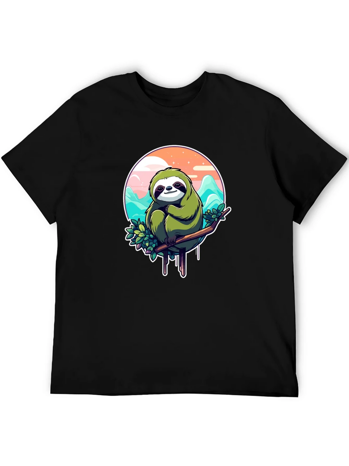 Sloth Graphic Tee - Relaxed Fit Black T-Shirt product image 5