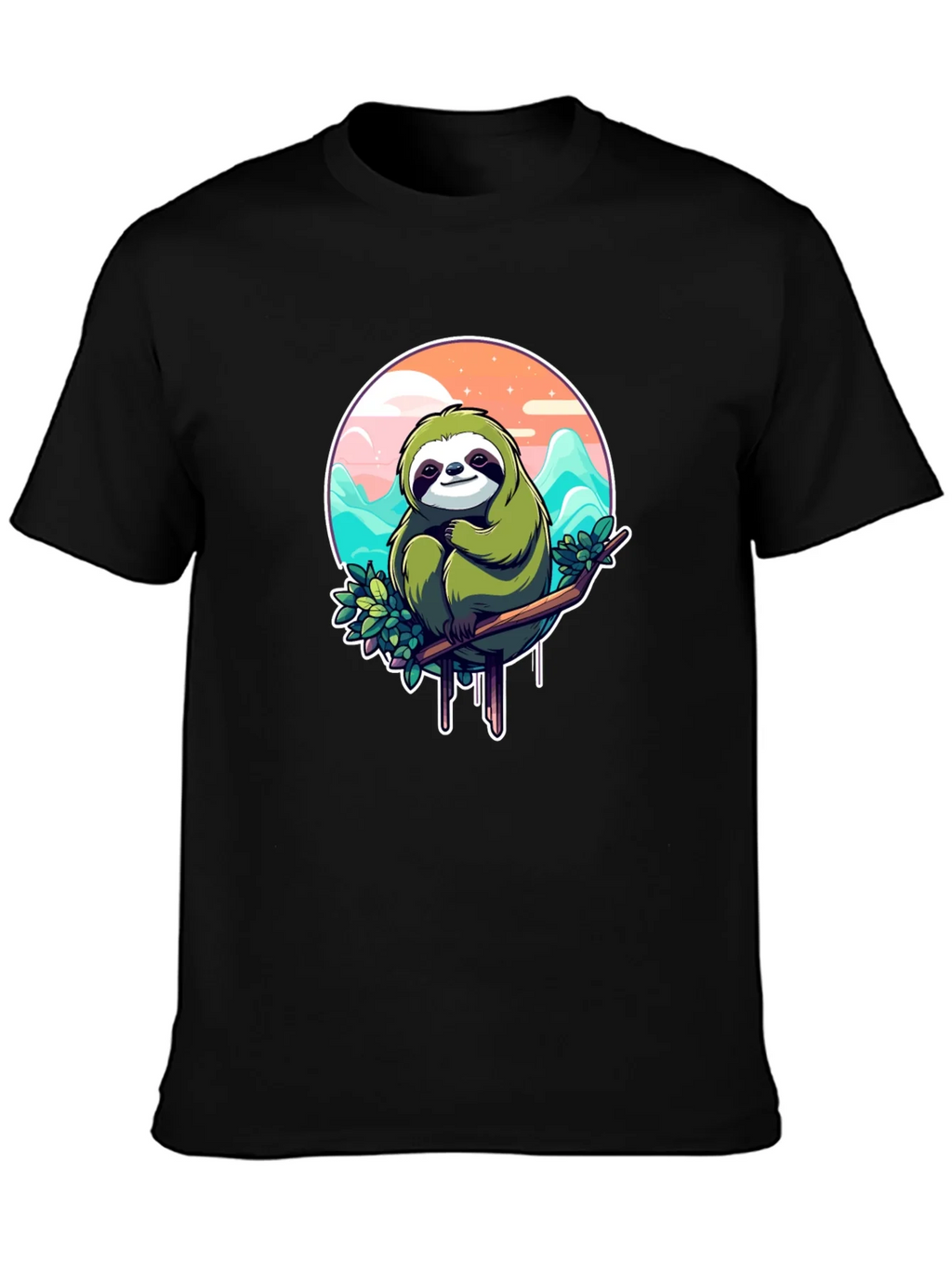 Sloth Graphic Tee - Relaxed Fit Black T-Shirt product image 3