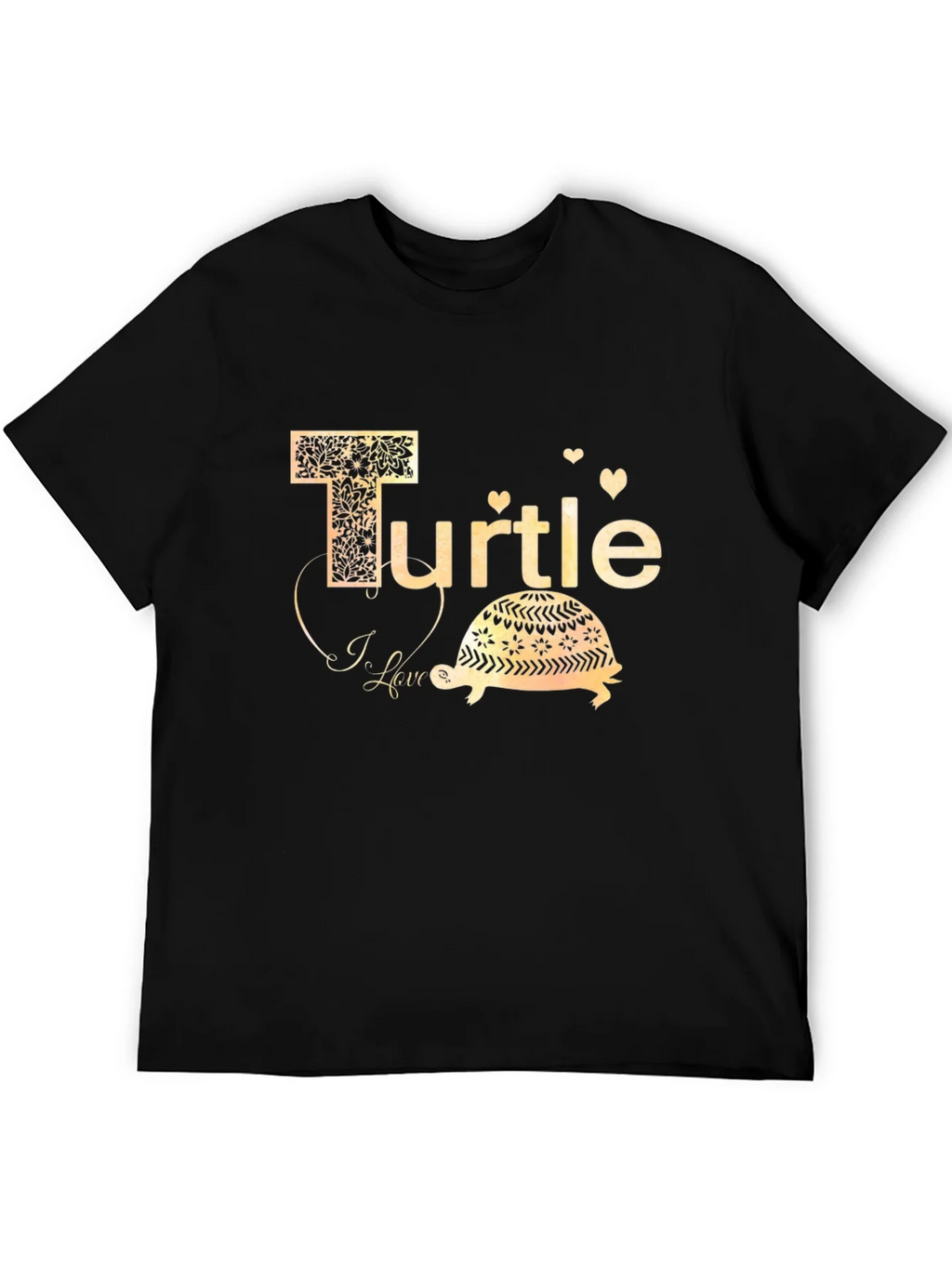 I Love Turtle Black T-Shirt product image 5