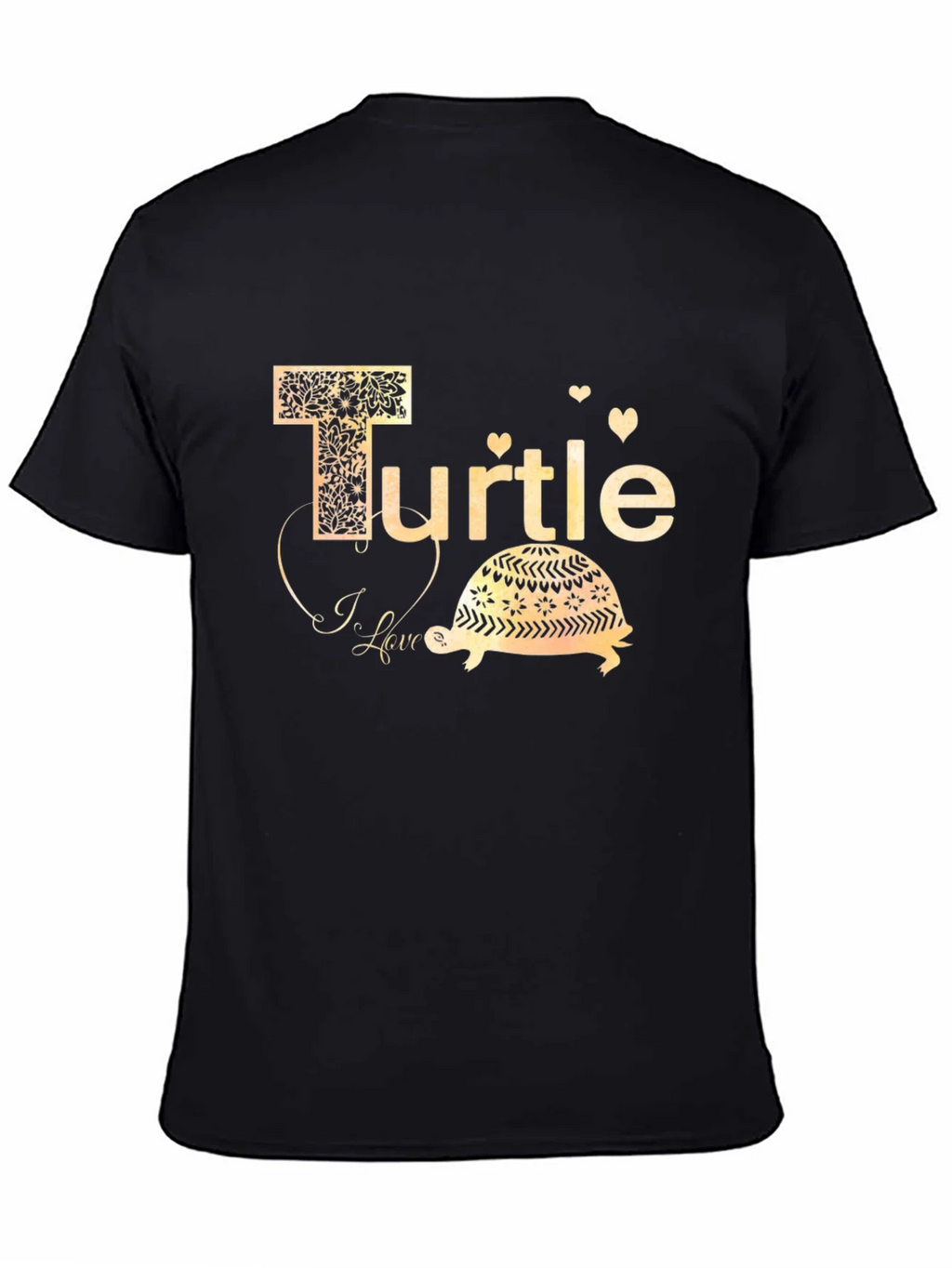 I Love Turtle Black T-Shirt product image 4