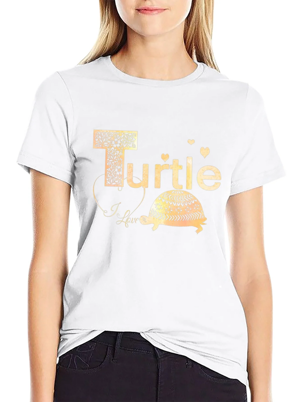 I Love Turtle Black T-Shirt product image 8