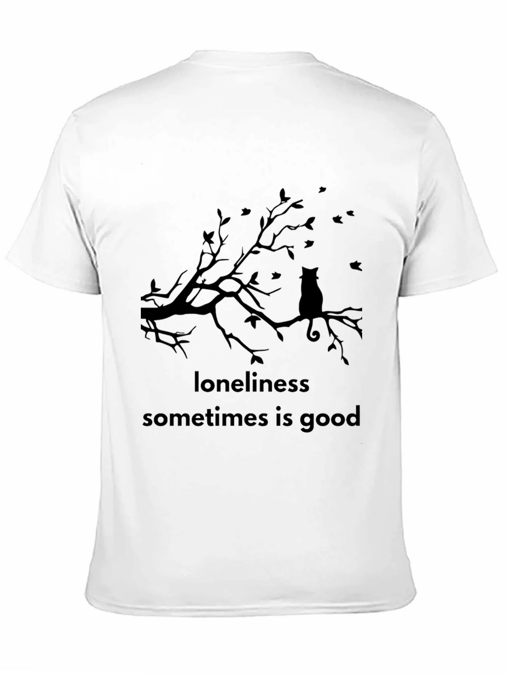 Loneliness is Good Cat Tee - Black Graphic T-Shirt product image 10