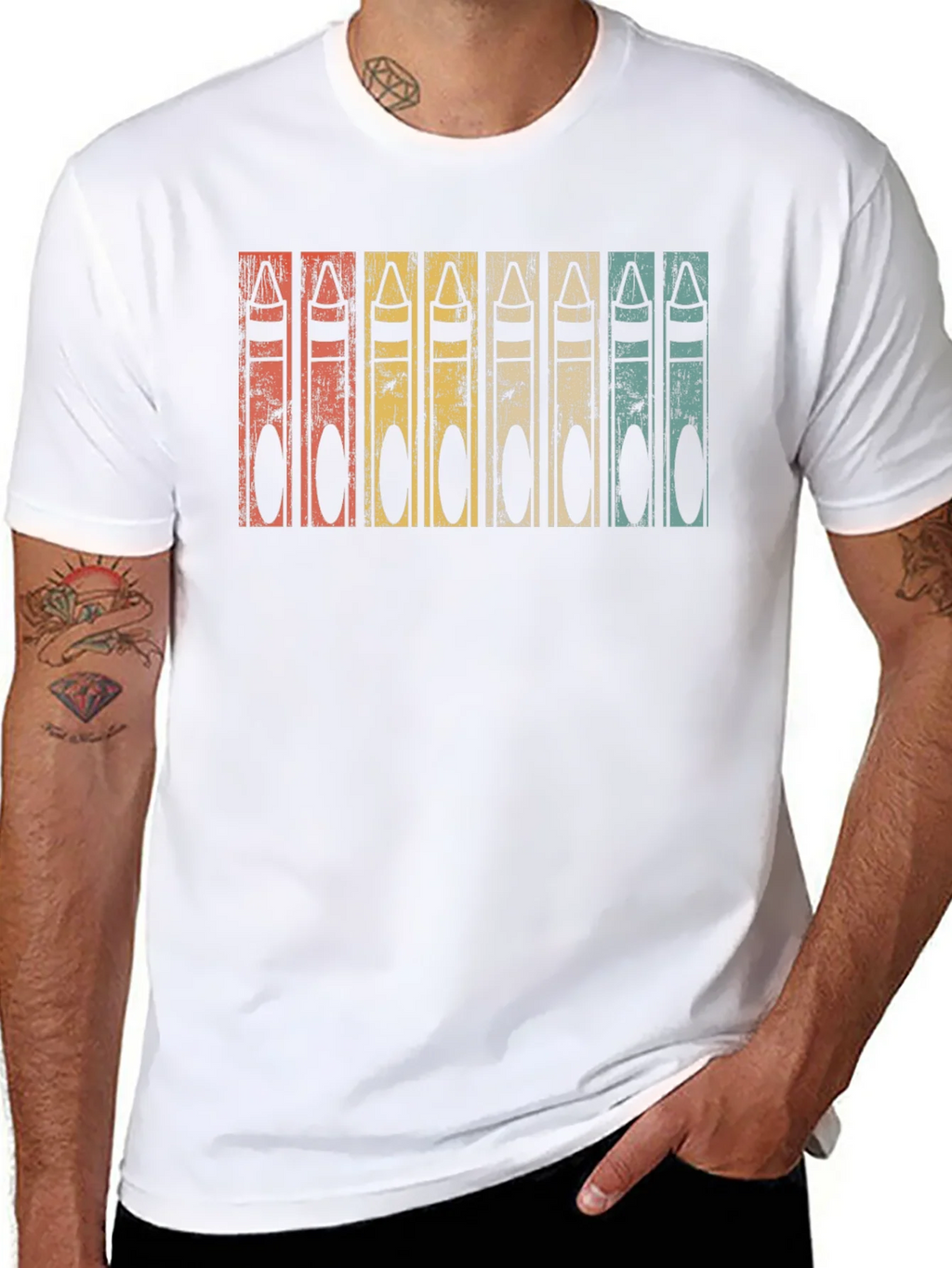 Retro Crayon T-Shirt - Vintage Style Graphic Tee product image 7