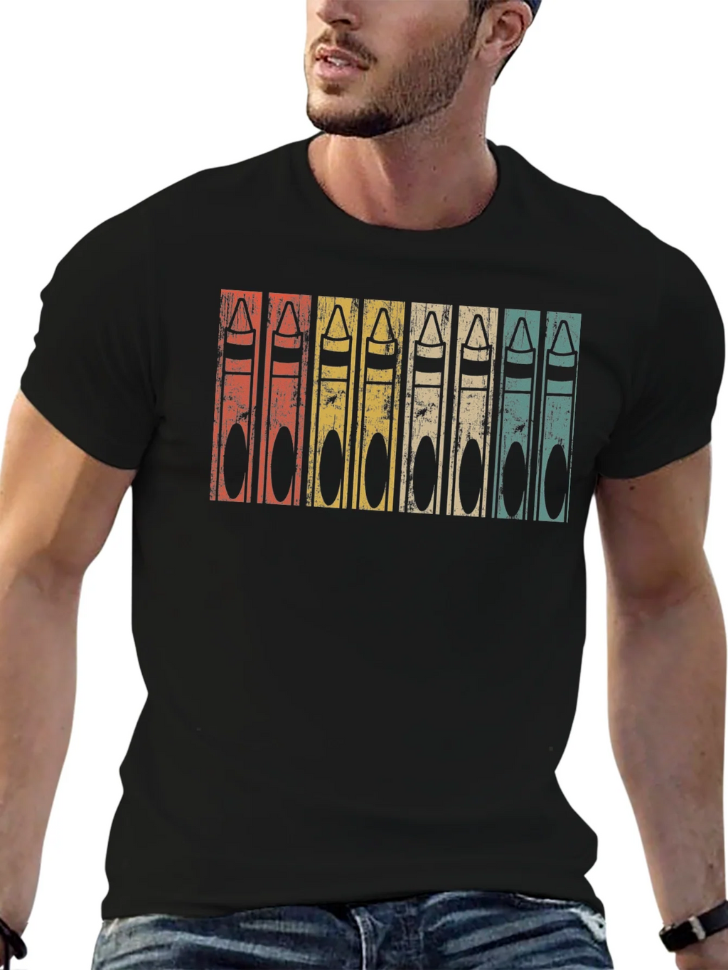 Retro Crayon T-Shirt - Vintage Style Graphic Tee product image 6