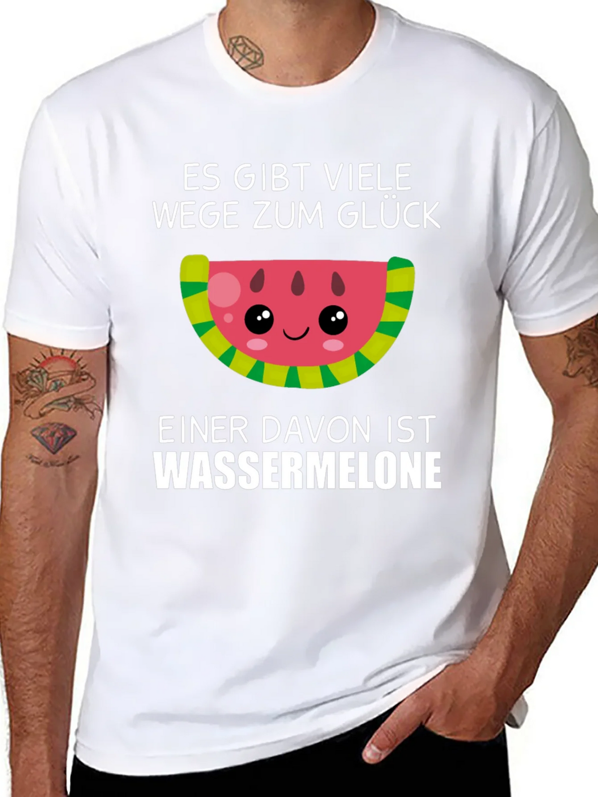 Funny Watermelon Glück T-Shirt - German Saying product image 7