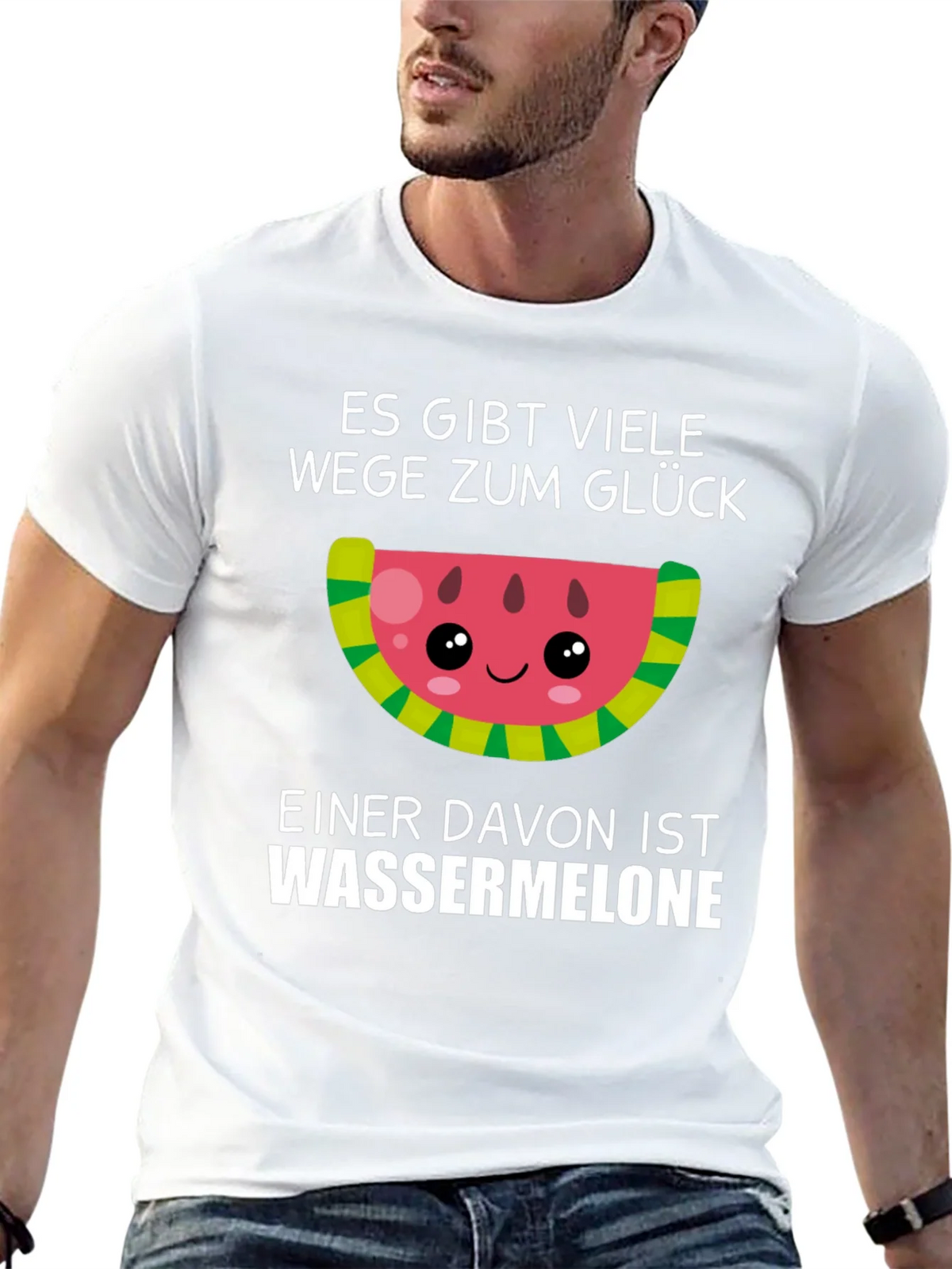 Funny Watermelon Glück T-Shirt - German Saying product image 12