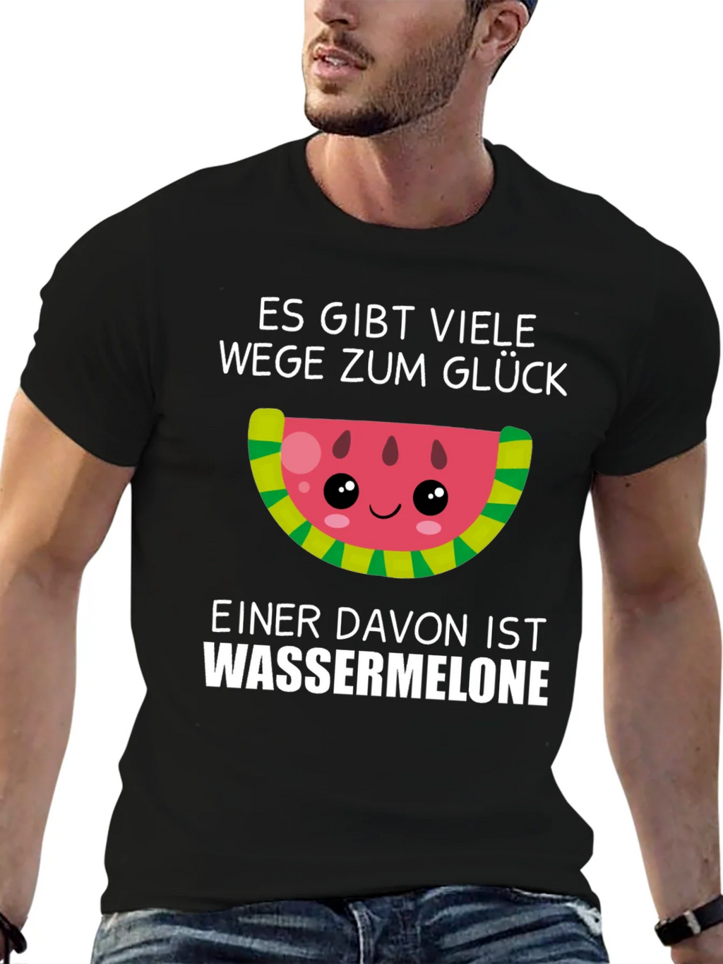 Funny Watermelon Glück T-Shirt - German Saying product image 6