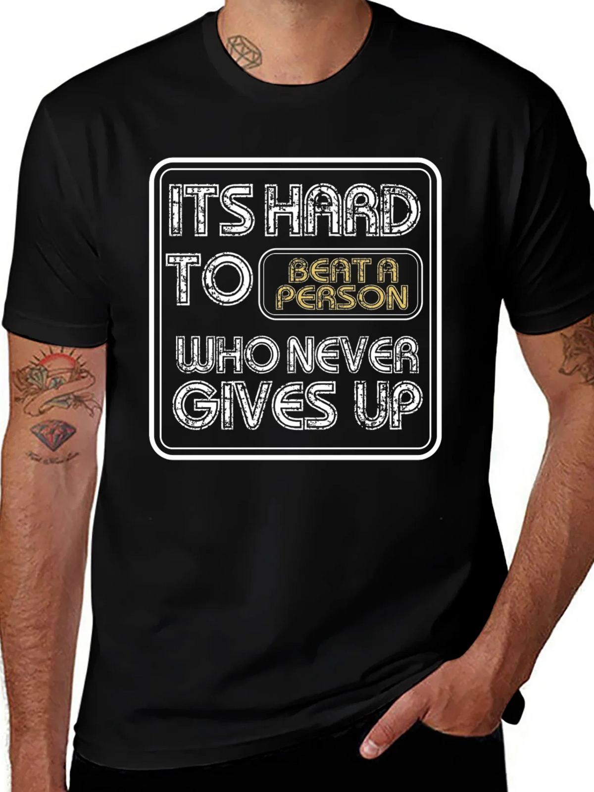 Motivational T-Shirt - Never Gives Up product image 1
