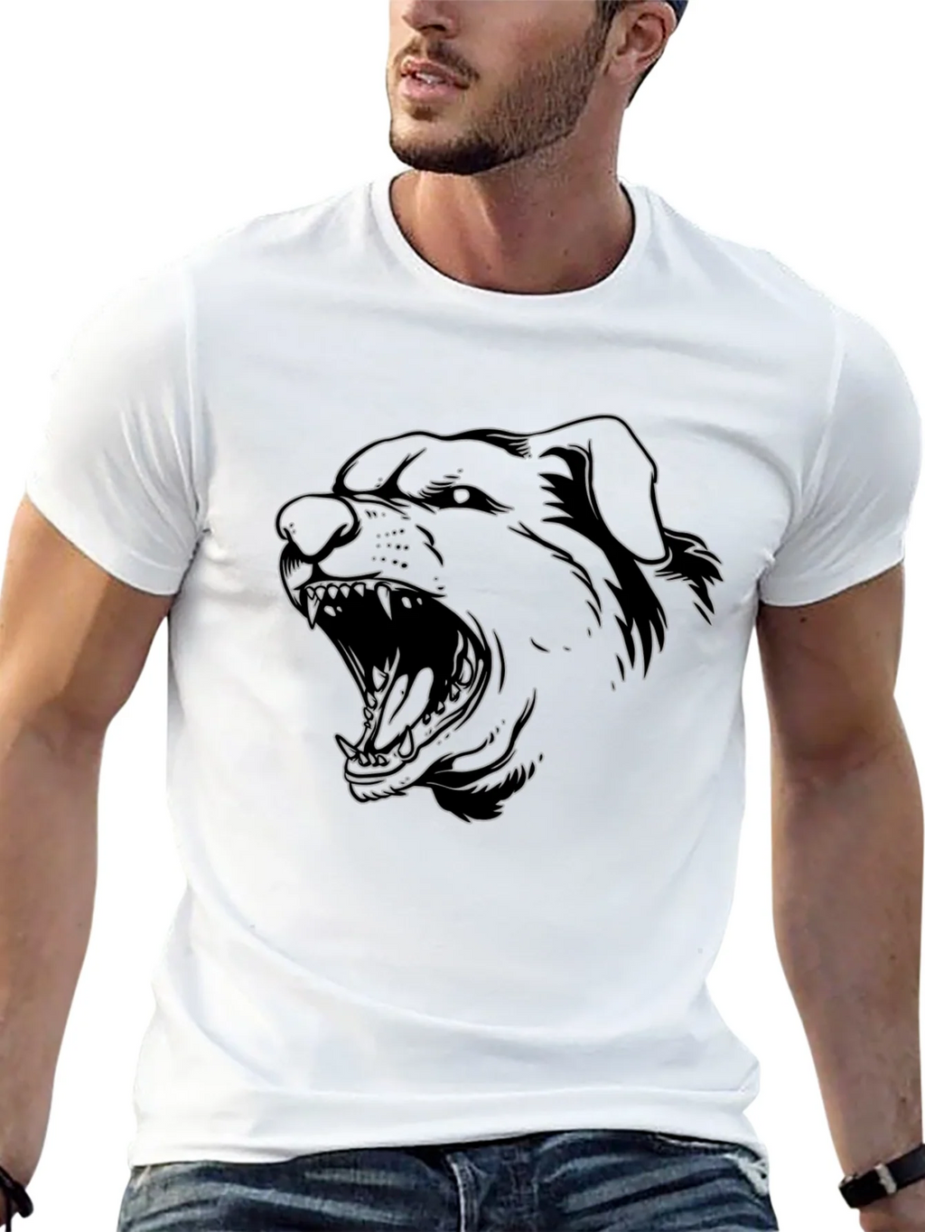 Rottweiler Outline Graphic Tee - Black product image 11