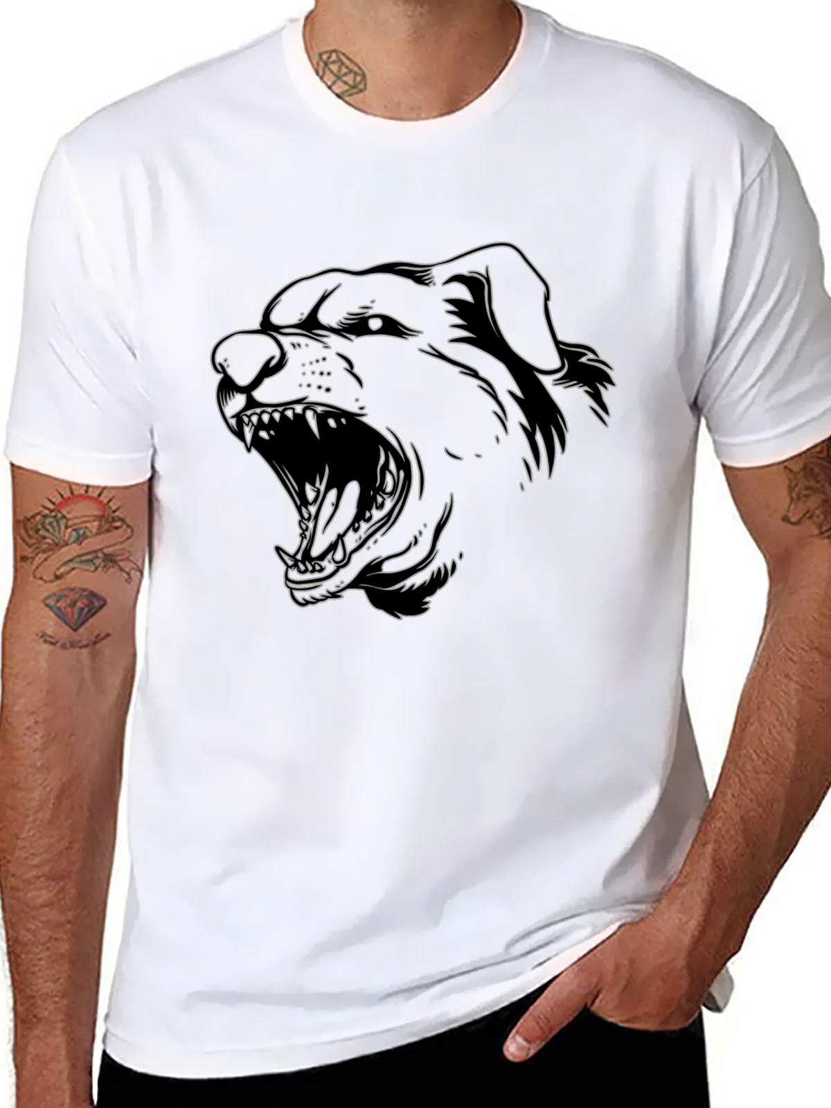 Rottweiler Outline Graphic Tee - Black product image 6
