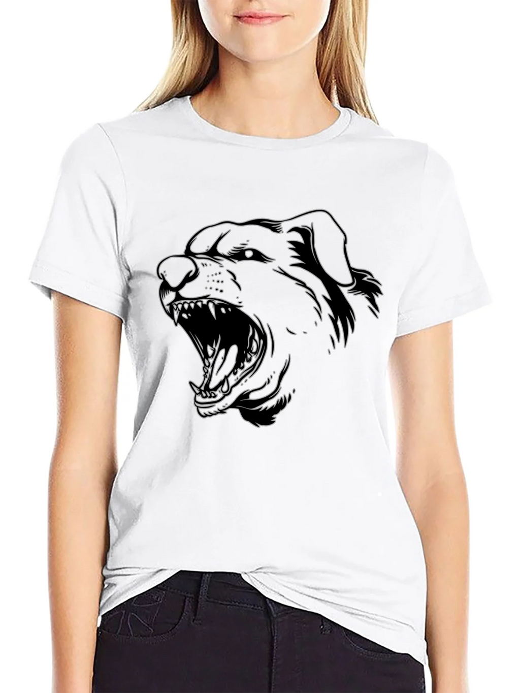 Rottweiler Outline Graphic Tee - Black product image 7