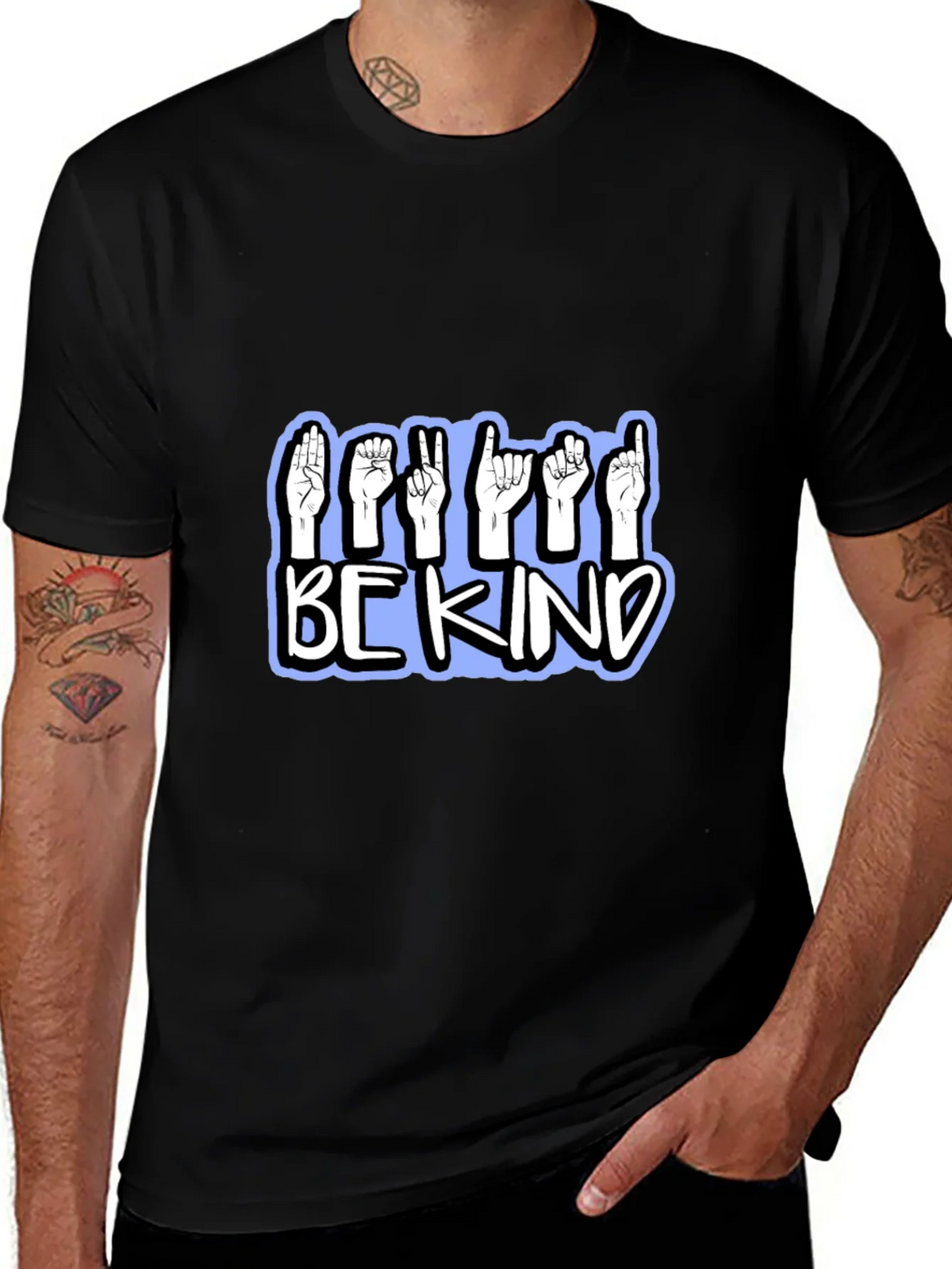 Be Kind Sign Language T-Shirt - Black product image 1
