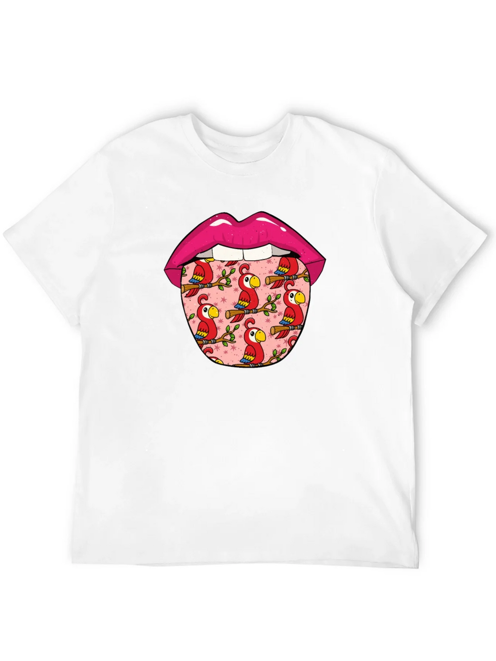 Lips with Parrots Graphic Tee - Unique Design product image 6