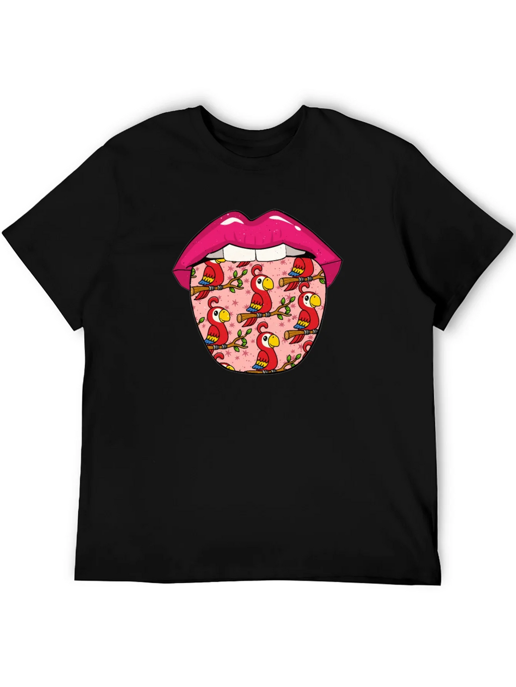 Lips with Parrots Graphic Tee - Unique Design product image 3