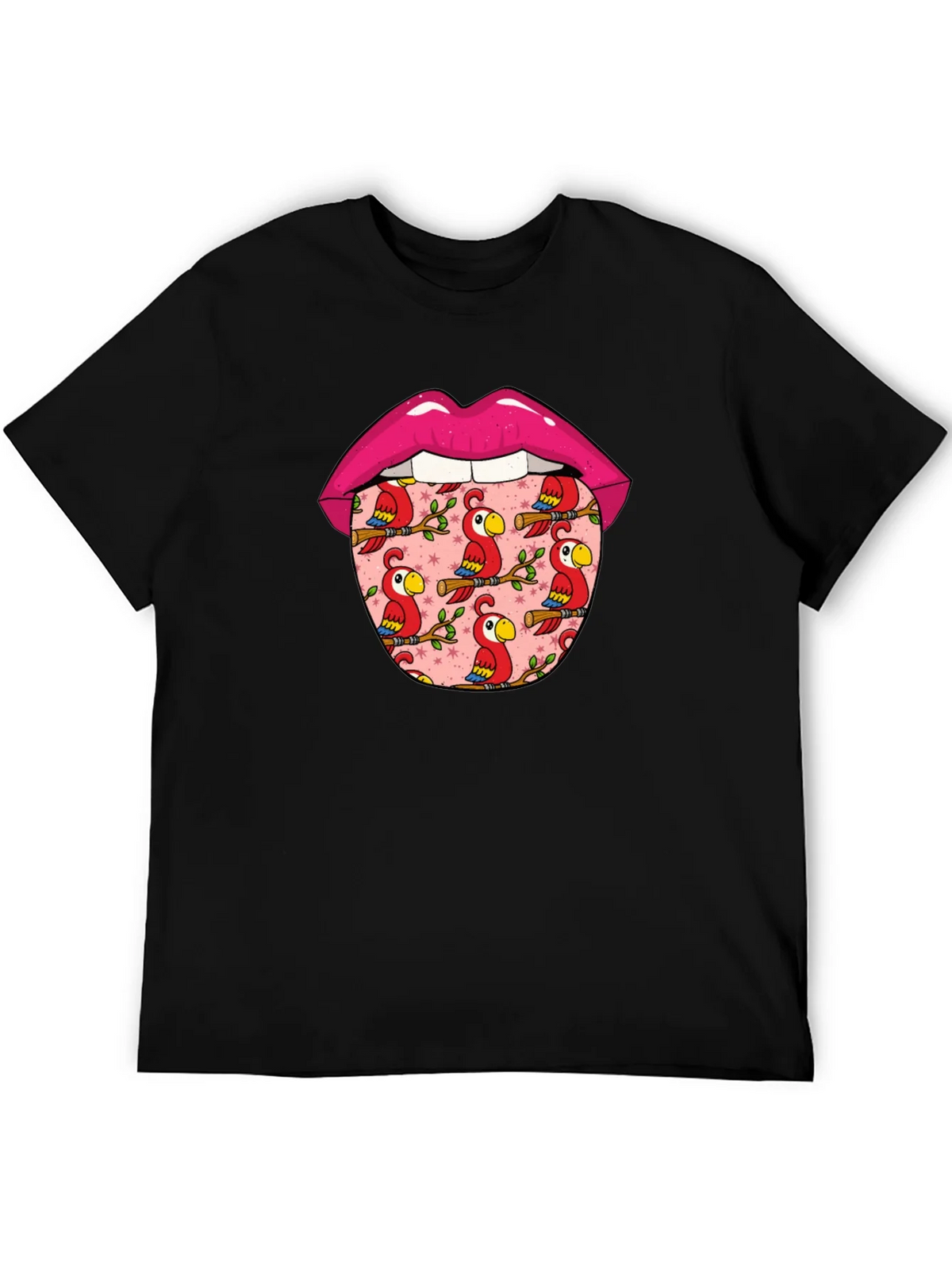 Lips with Parrots Graphic Tee - Unique Design product image 3