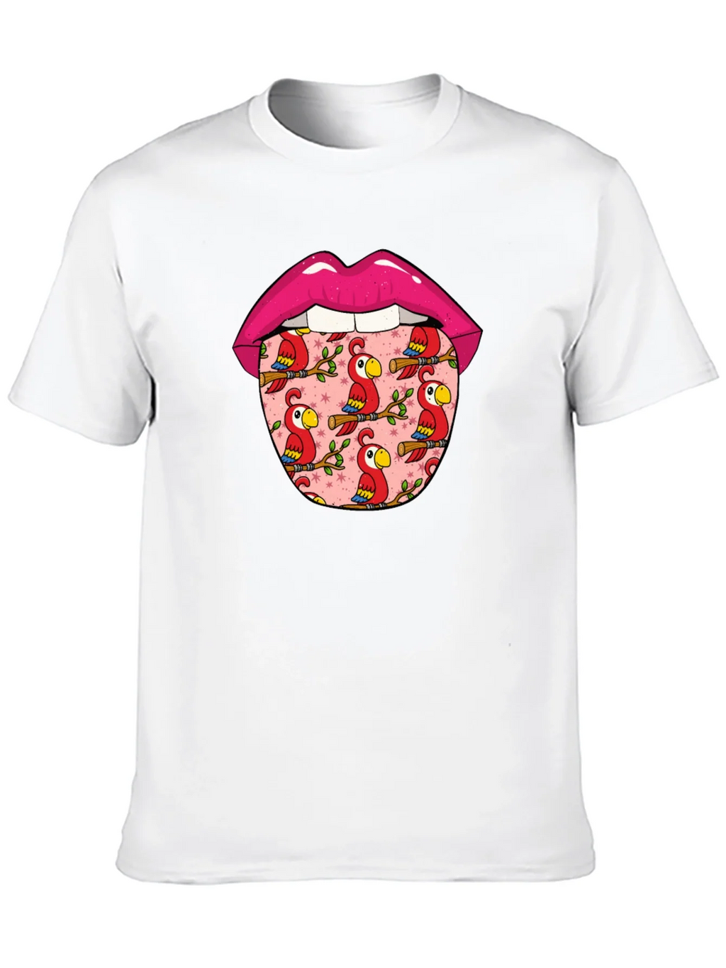 Lips with Parrots Graphic Tee - Unique Design product image 5