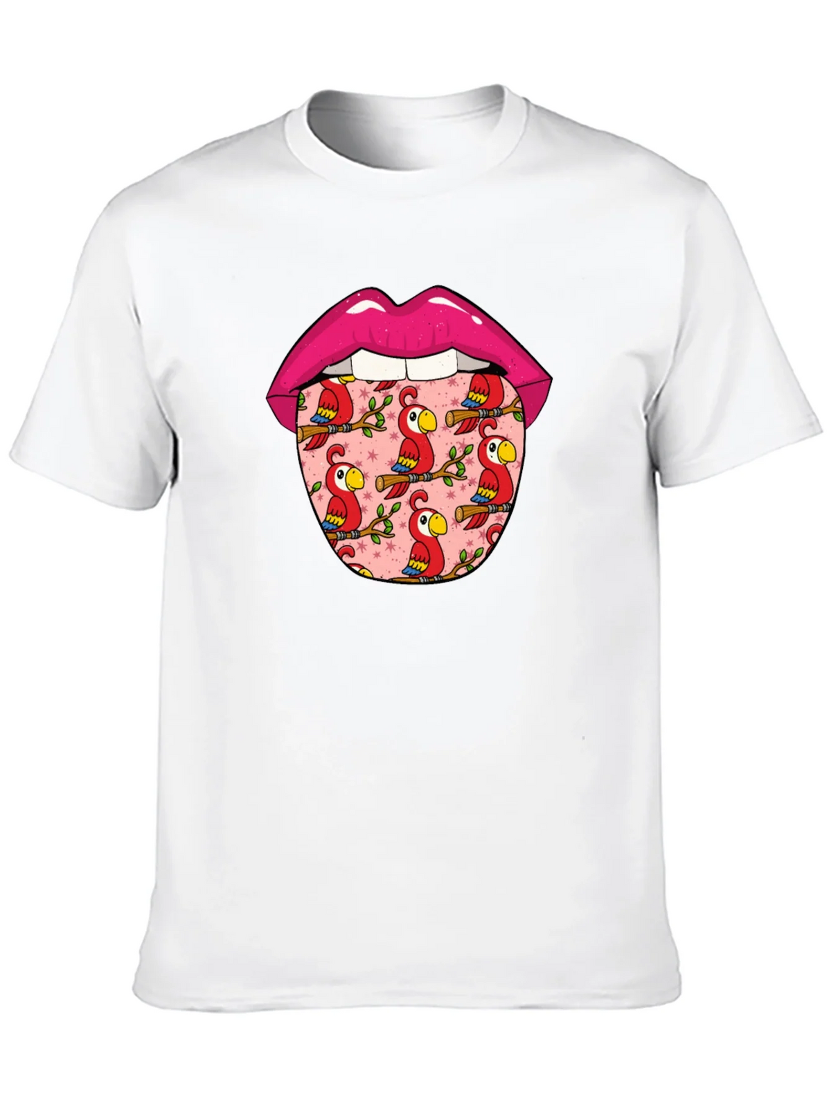 Lips with Parrots Graphic Tee - Unique Design product image 5