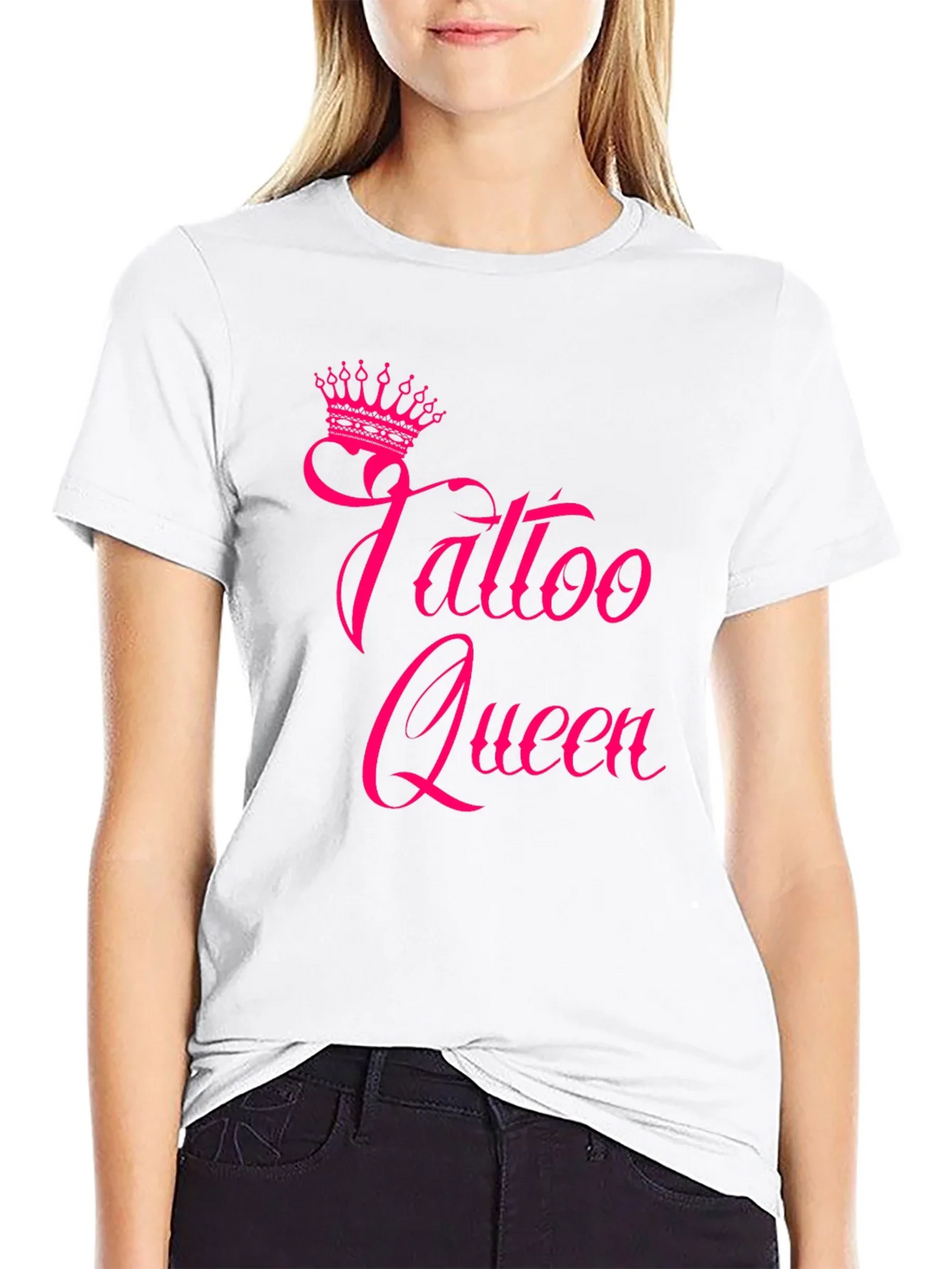 Tattoo Queen Black T-Shirt with Pink Print product image 8