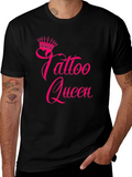 Tattoo Queen Black T-Shirt with Pink Print product image 1
